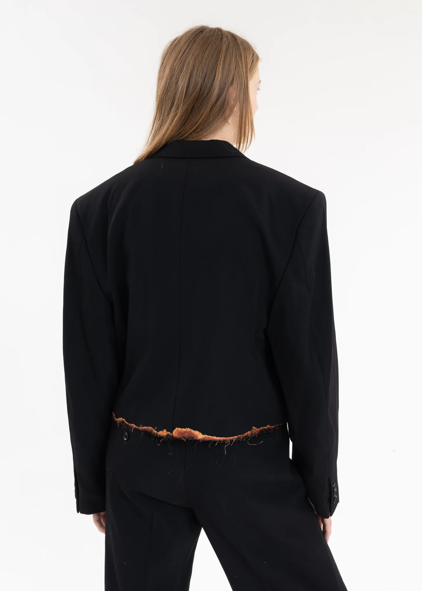 Black BURNIG EMBROIDERY TAILORED JACKET - Image 2