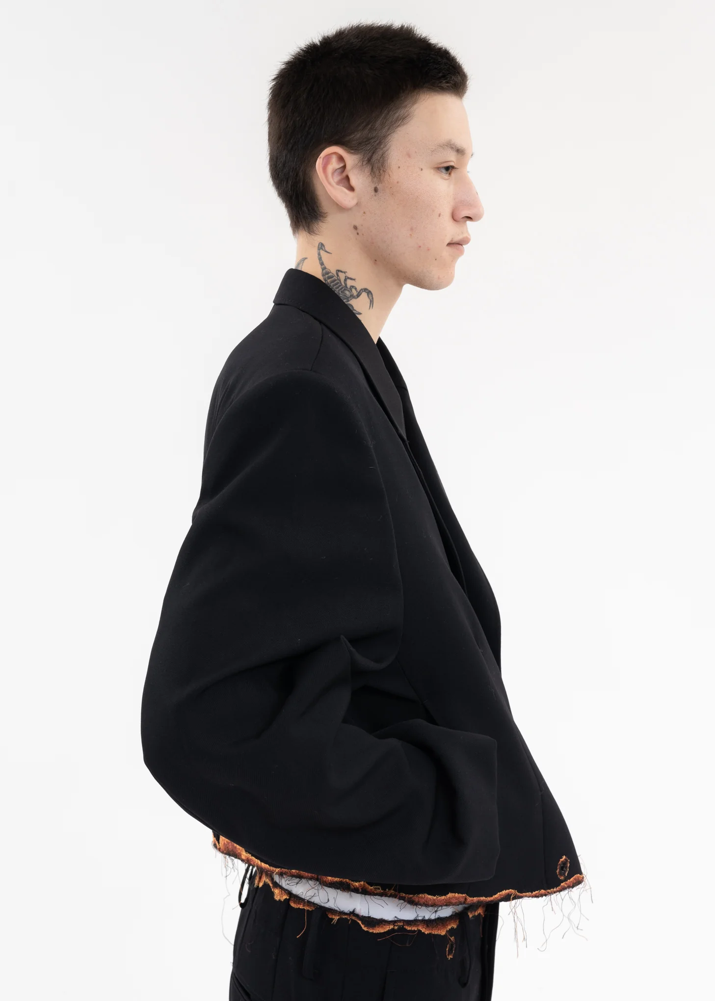Black BURNIG EMBROIDERY TAILORED JACKET - Image 2