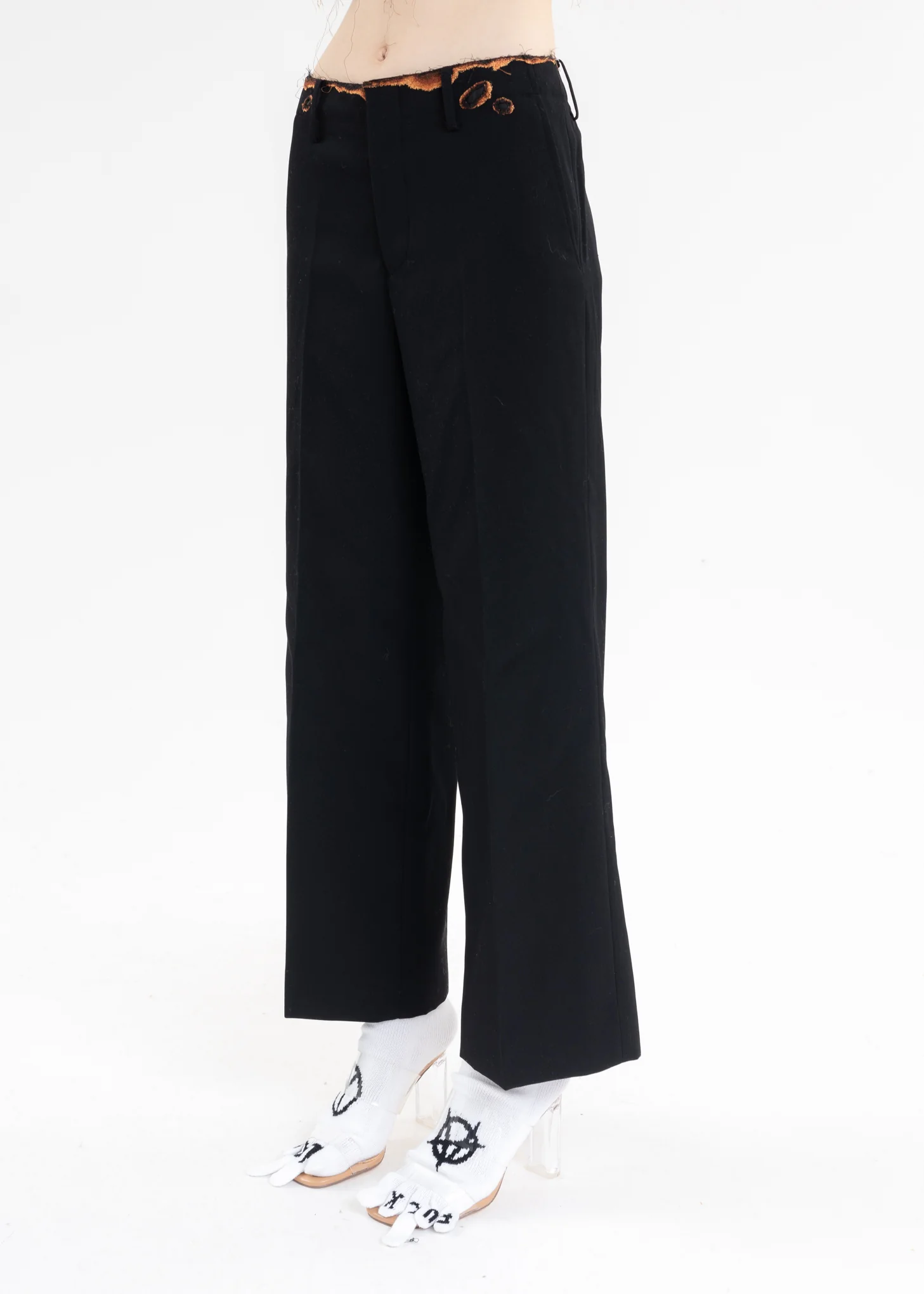 Black BURNIG EMBROIDERY TROUSERS - Image 3