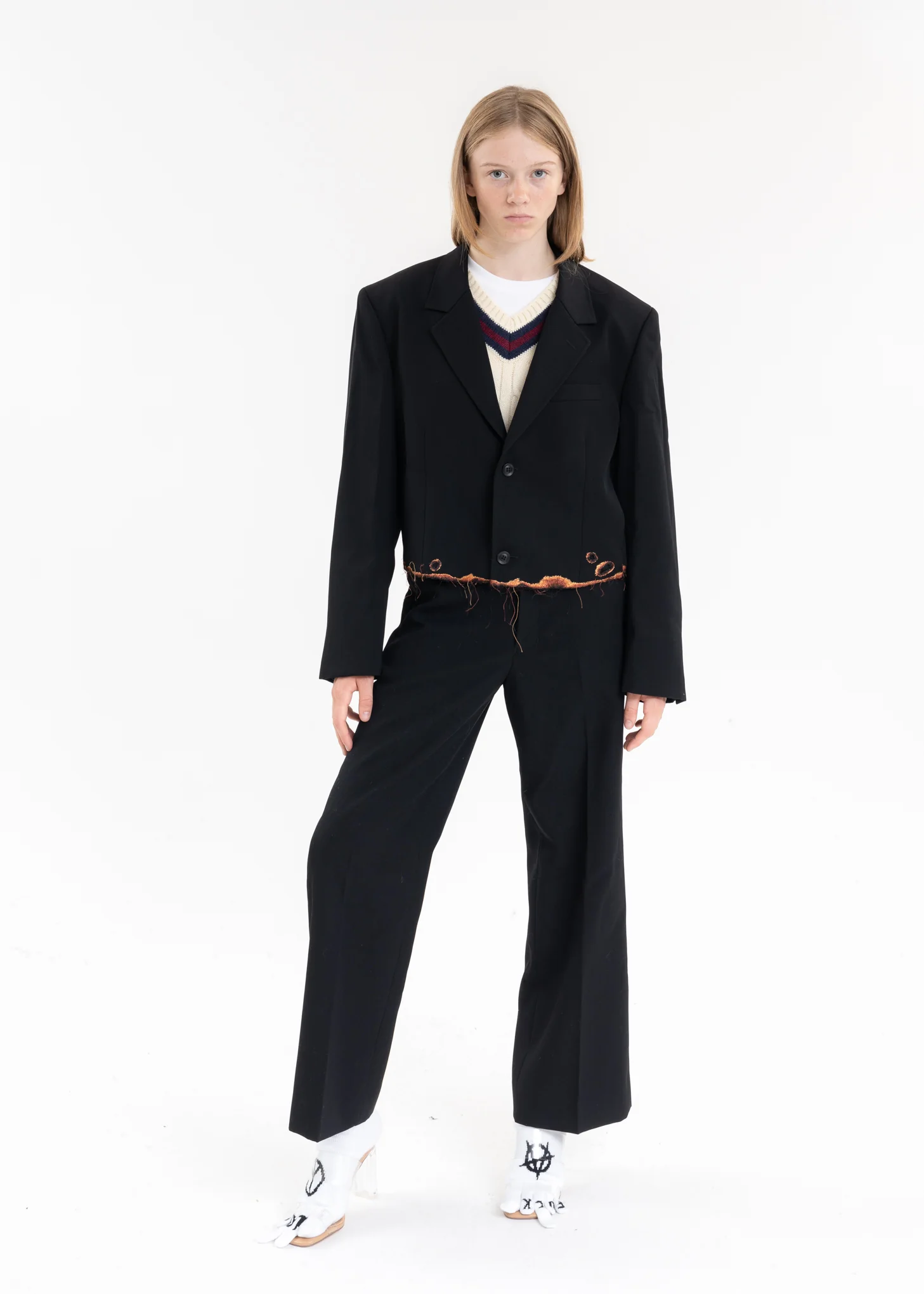 Black BURNIG EMBROIDERY TROUSERS - Image 7