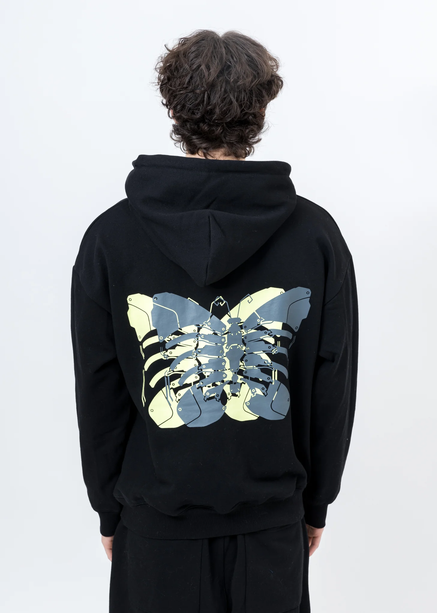 Black Butterfly Rib Cage Hoodie - Image 2
