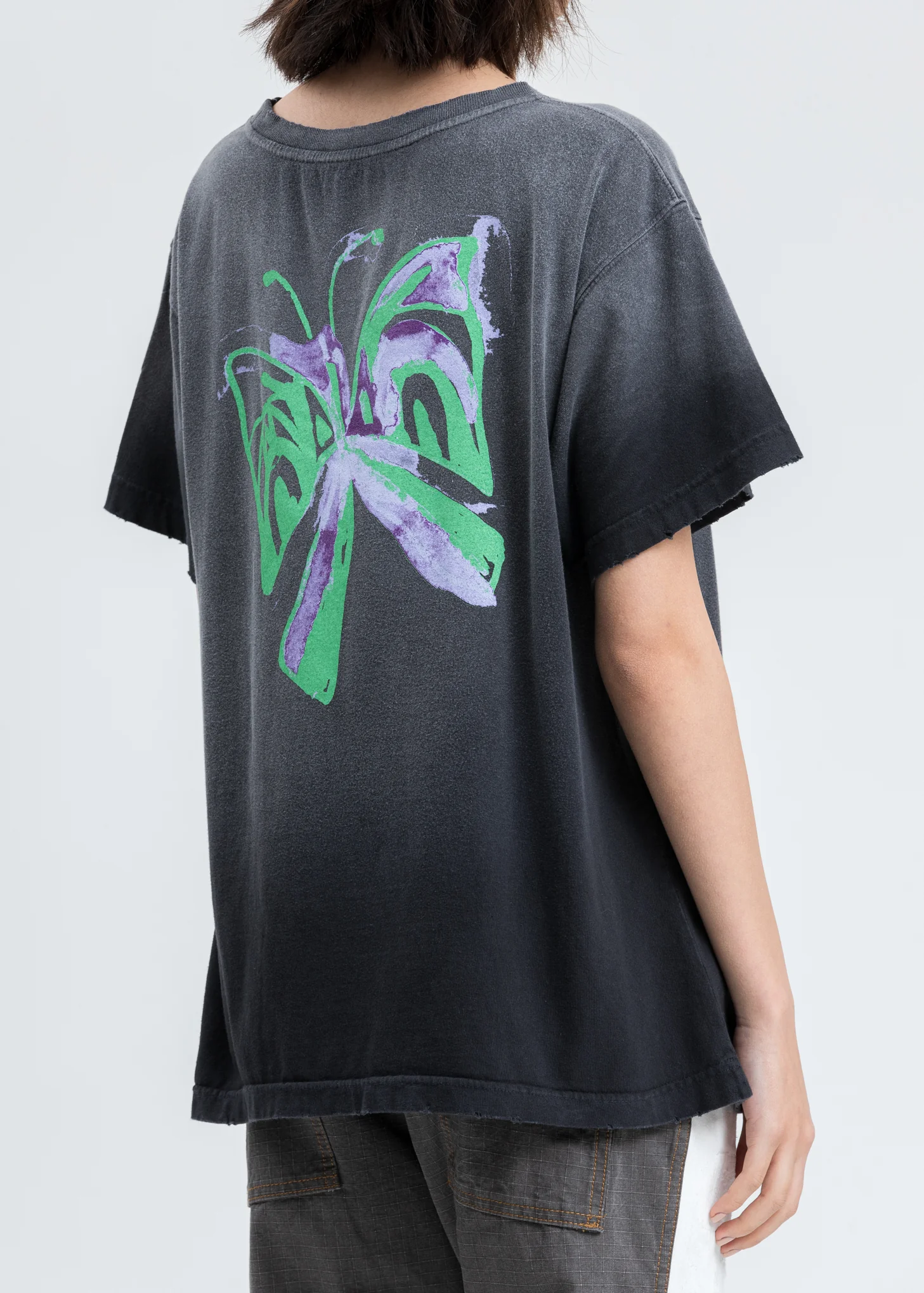 Black Butterfly Washed T-Shirt - Image 2
