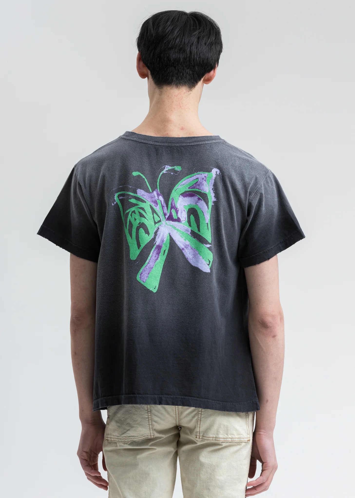 Black Butterfly Washed T-Shirt - Image 4