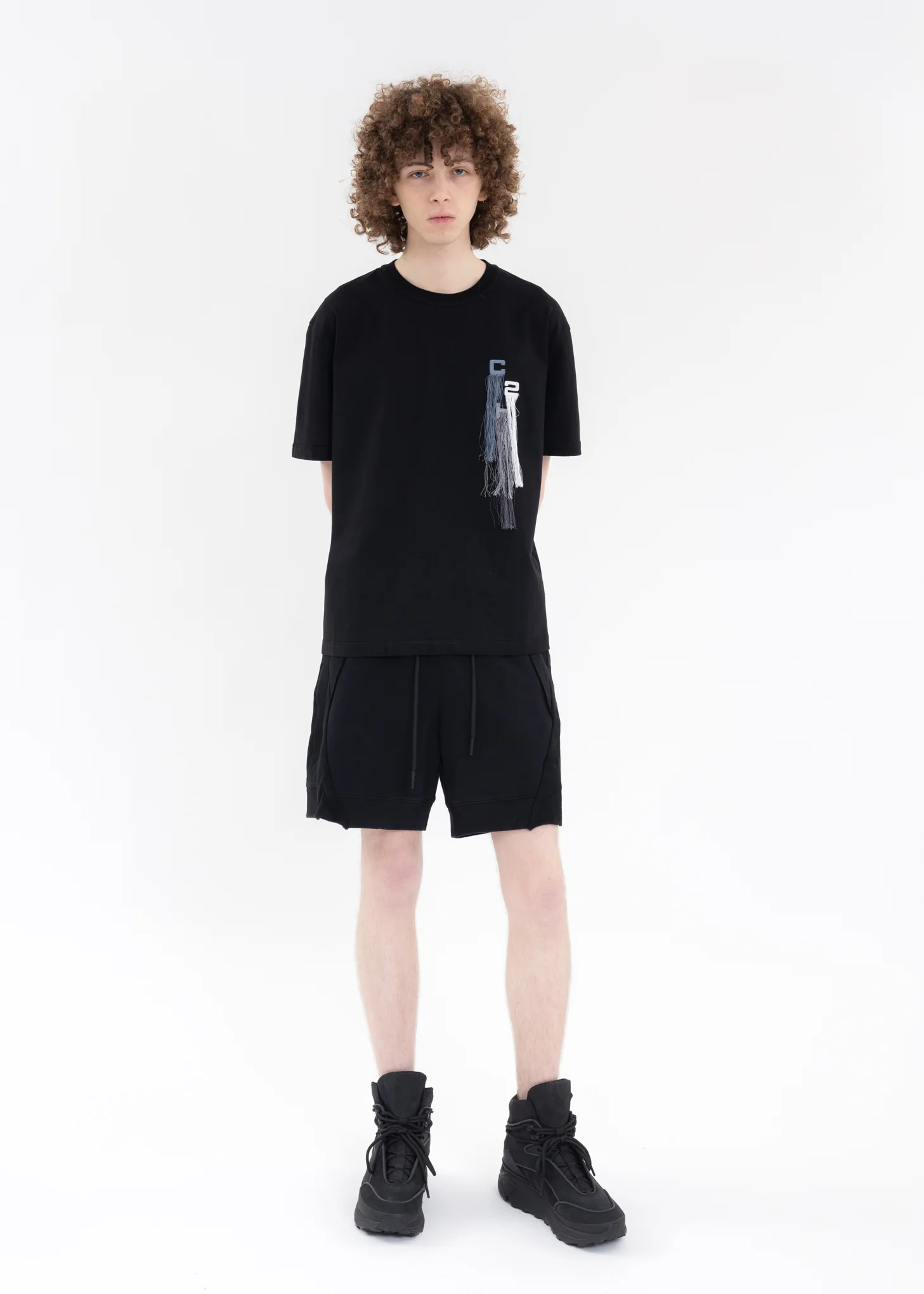 Black C2H4 Embroidery T-shirt - Image 5
