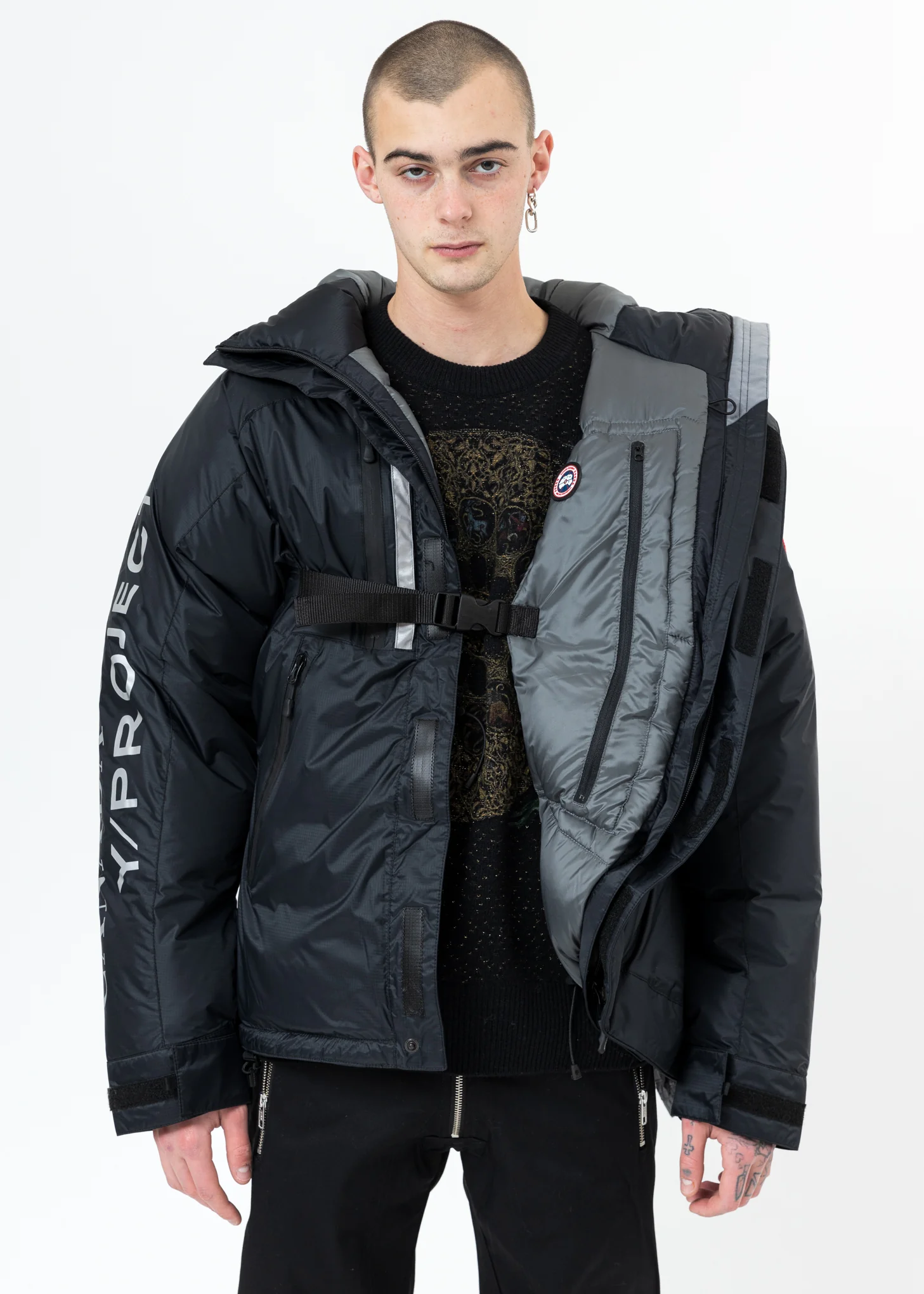Black Canada Goose Edition Down Skreslet Jacket - Image 11