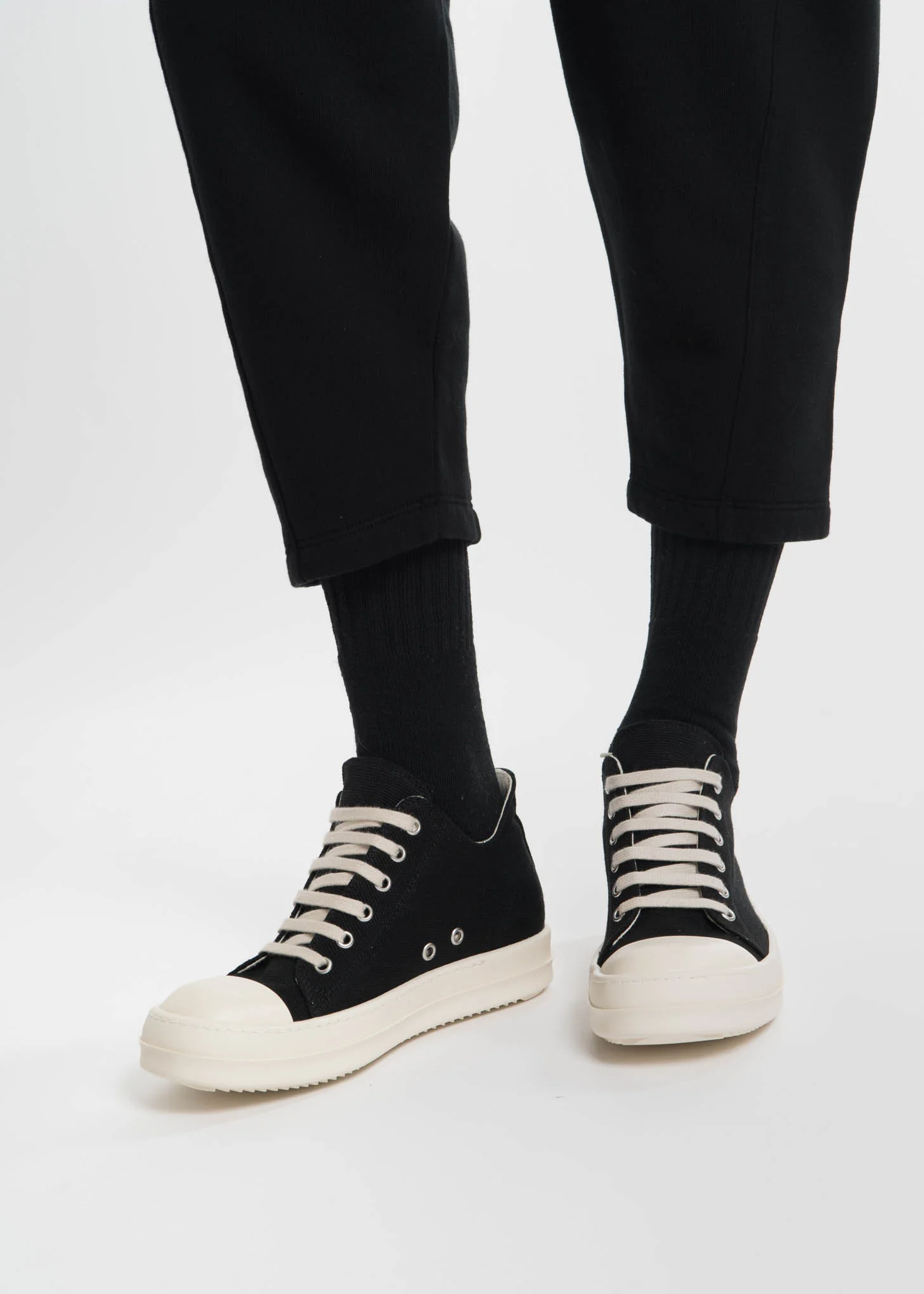 Black Canvas Cap Toe Sneaker