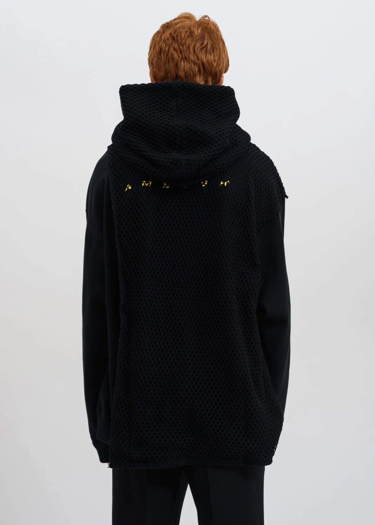 Black Cape Mesh Hoodie - Image 5