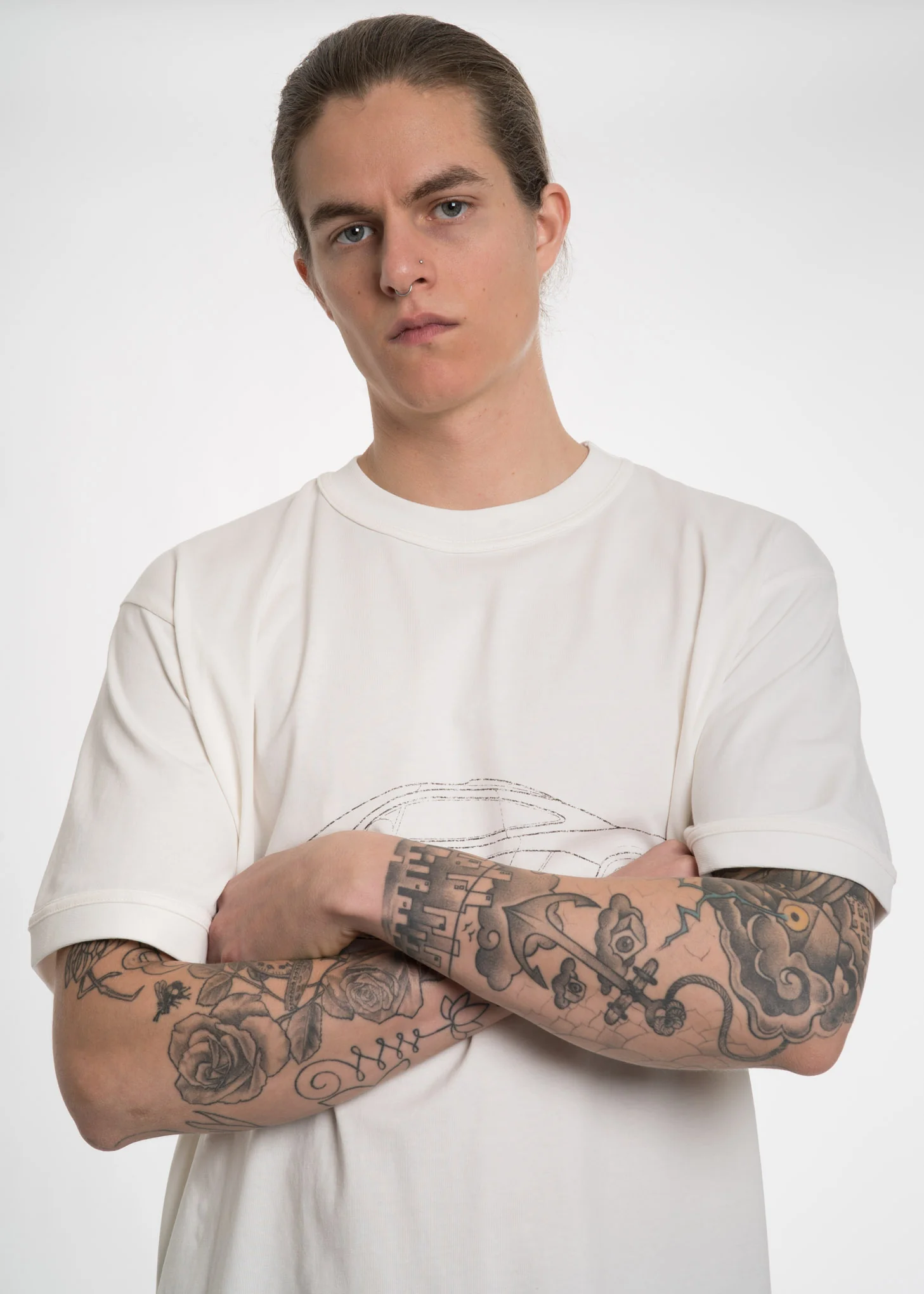 White Car Print T-Shirt - Image 3