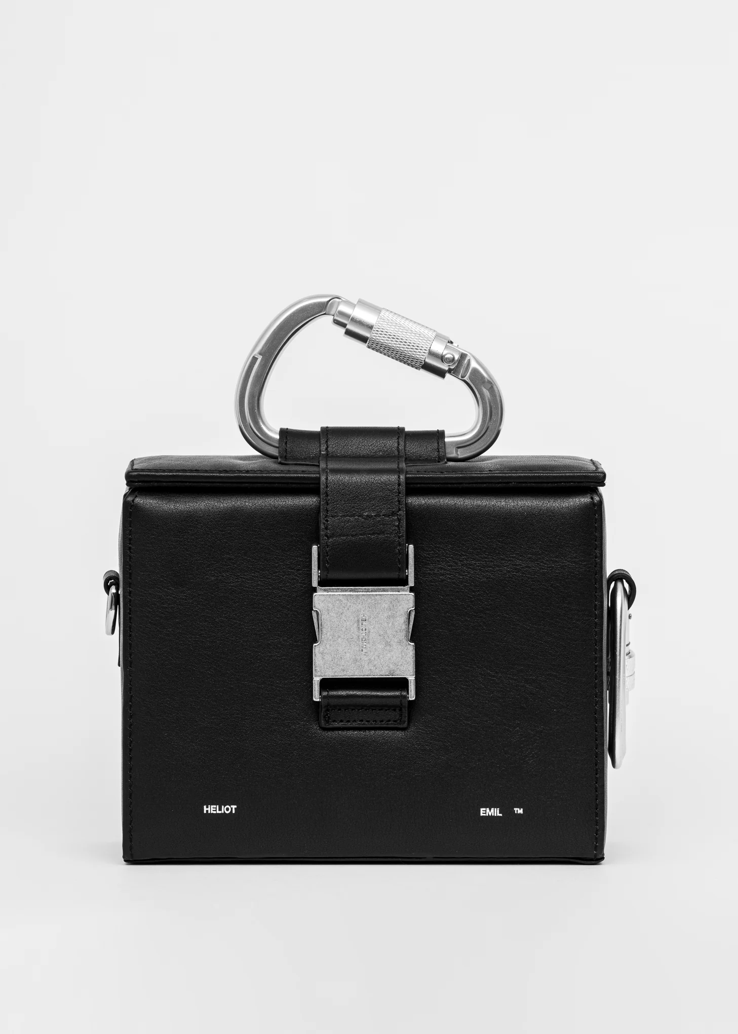 BLACK LEATHER CARABINER BOX BAG - Image 5