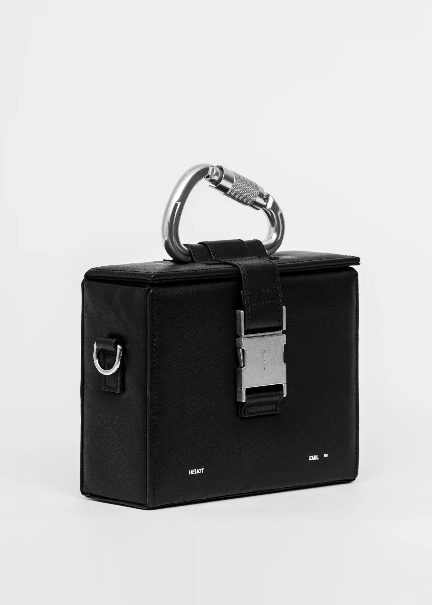 BLACK LEATHER CARABINER BOX BAG - Image 6