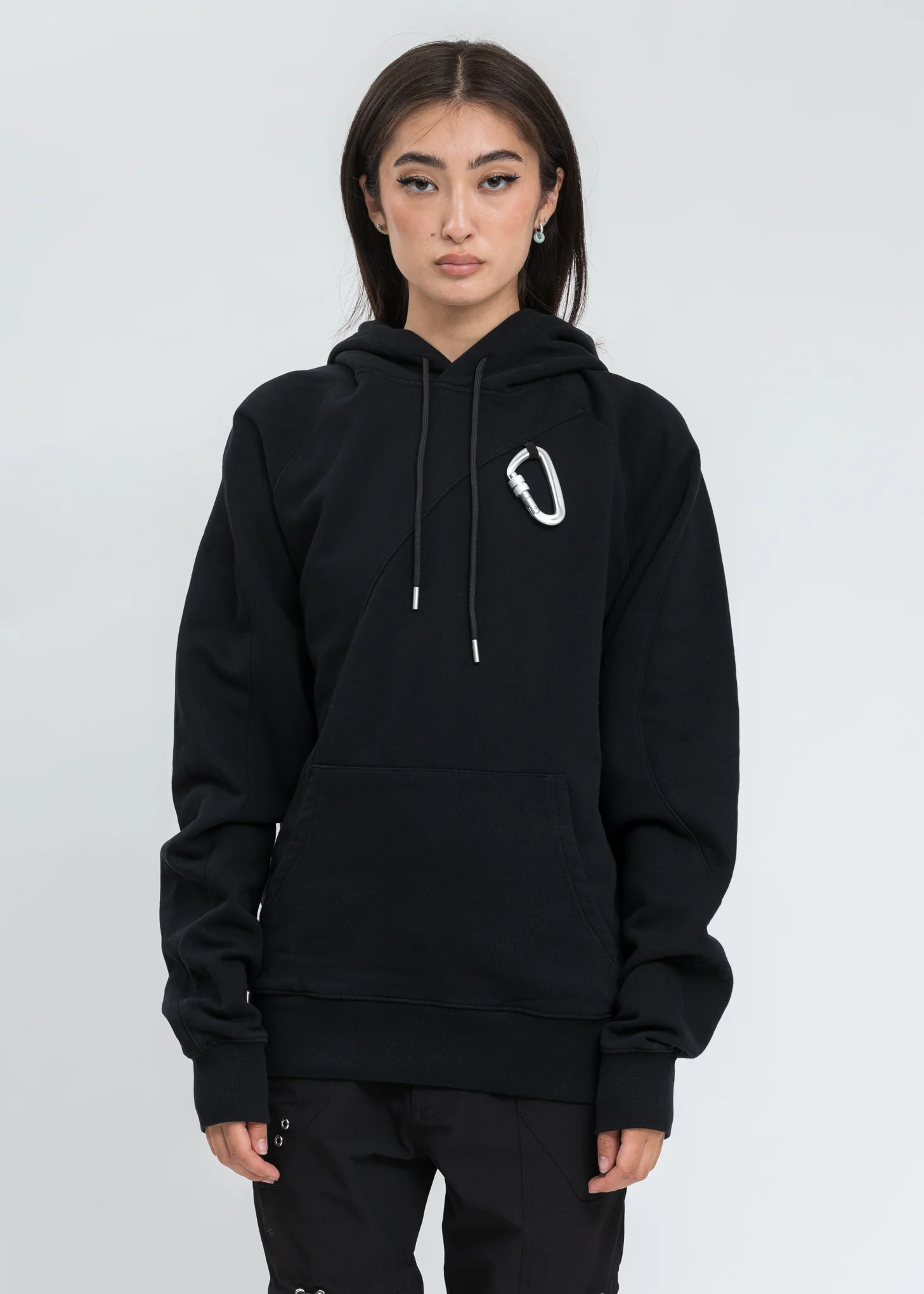 Black Carabiner Hoddie
