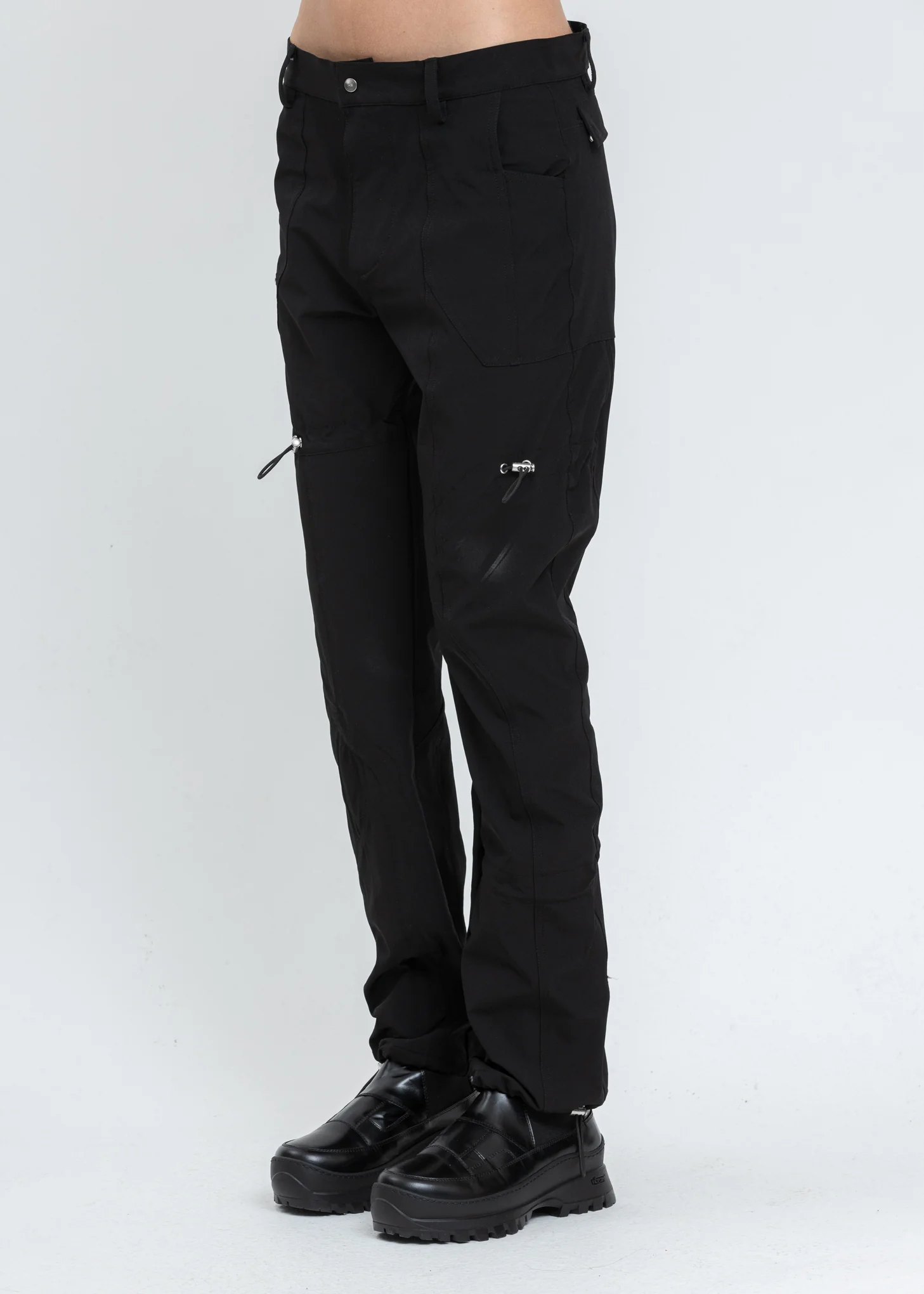 Black Cargo Pant With Drawstring Tunnels - Image 2