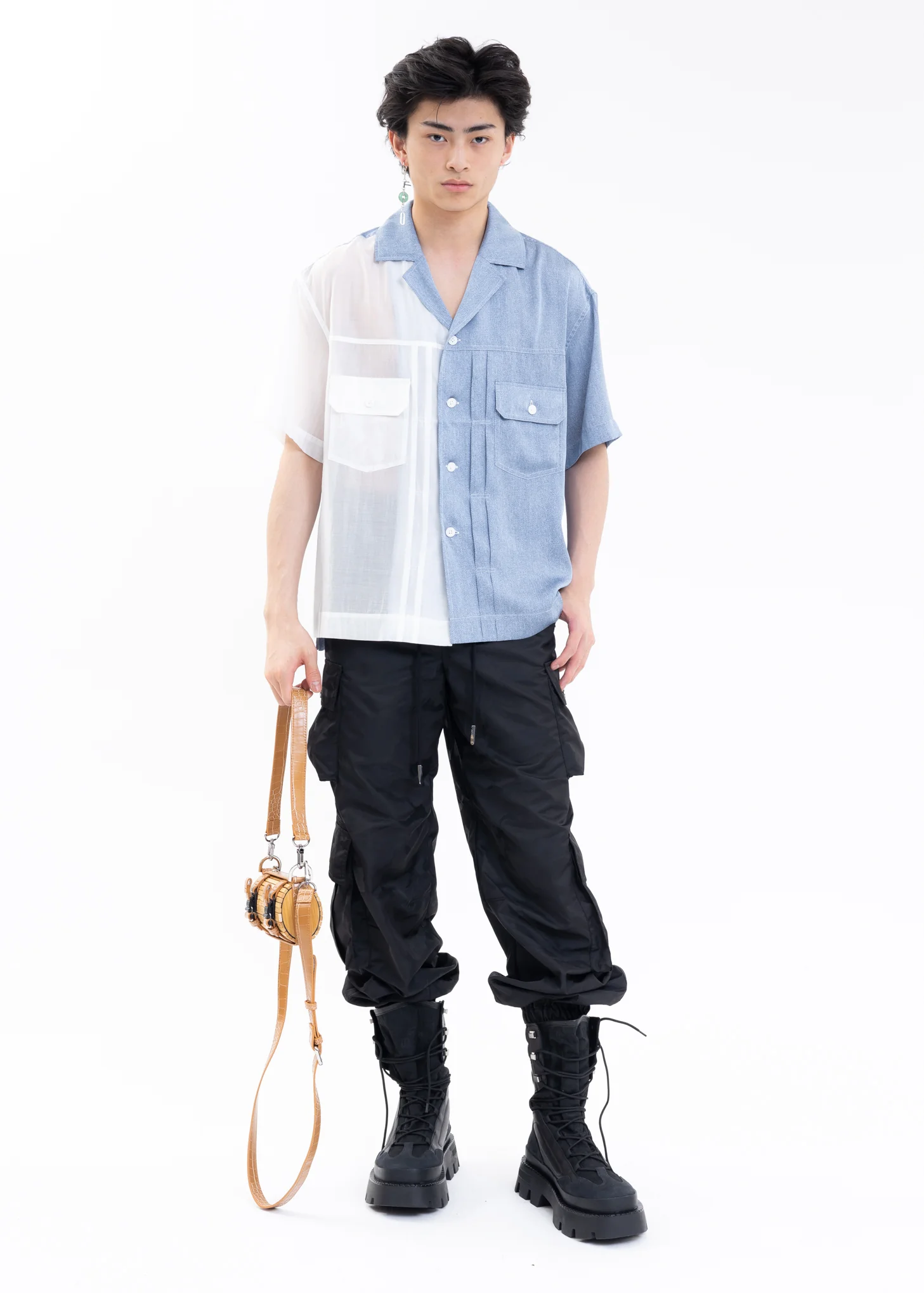 BLACK CARGO POCKET TROUSERS - Image 9