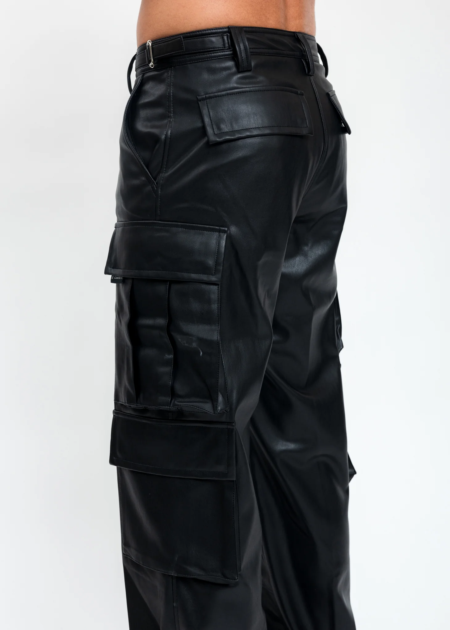 Black Cargo Trousers With Double Zip - Image 2