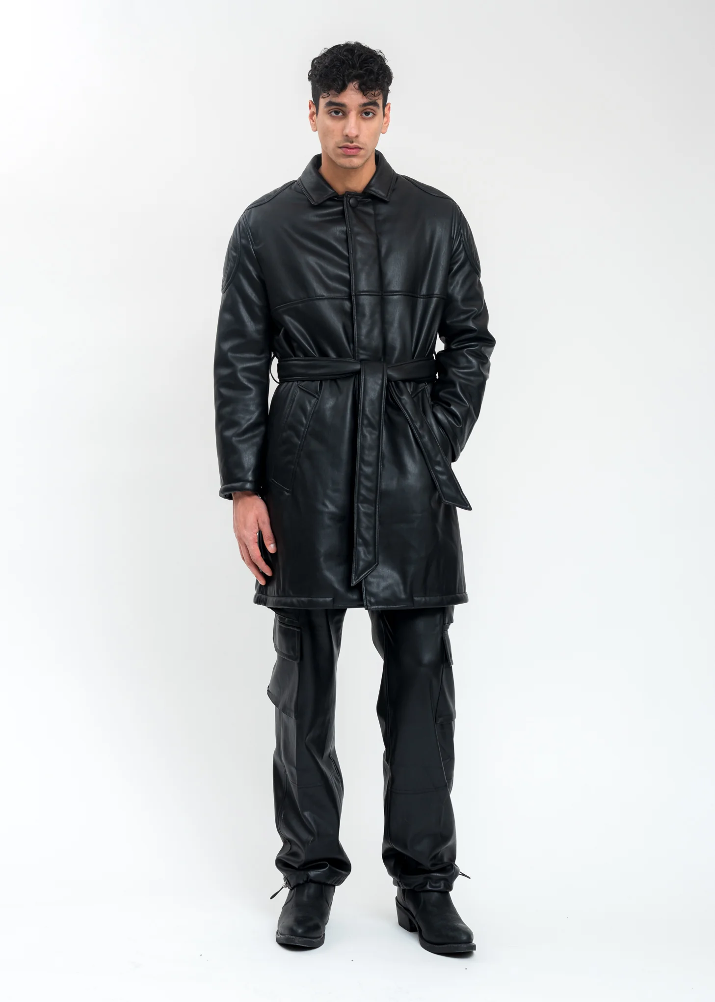 Black Cargo Trousers With Double Zip - Image 8