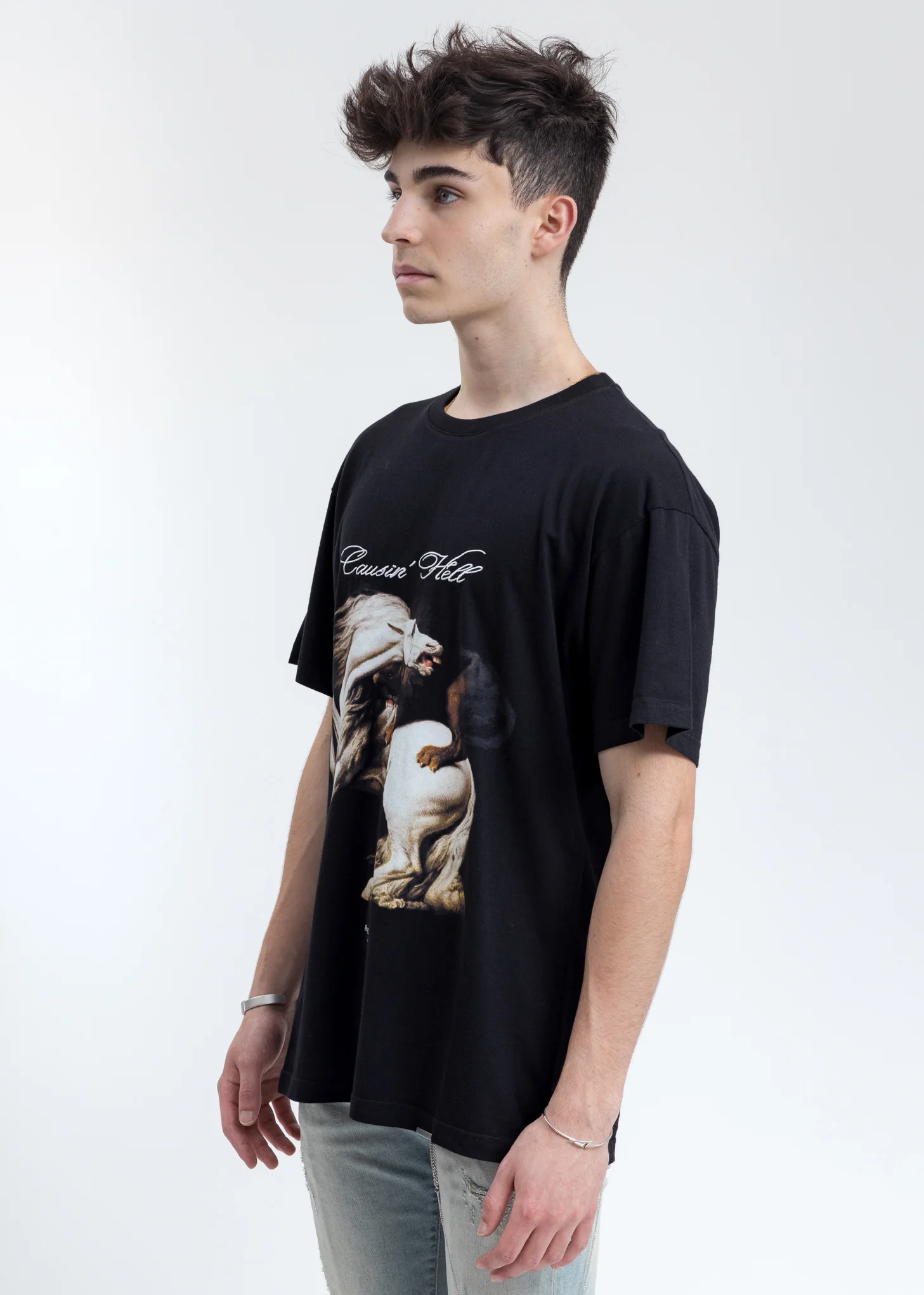 Black Causin Hell T-Shirt - Image 3