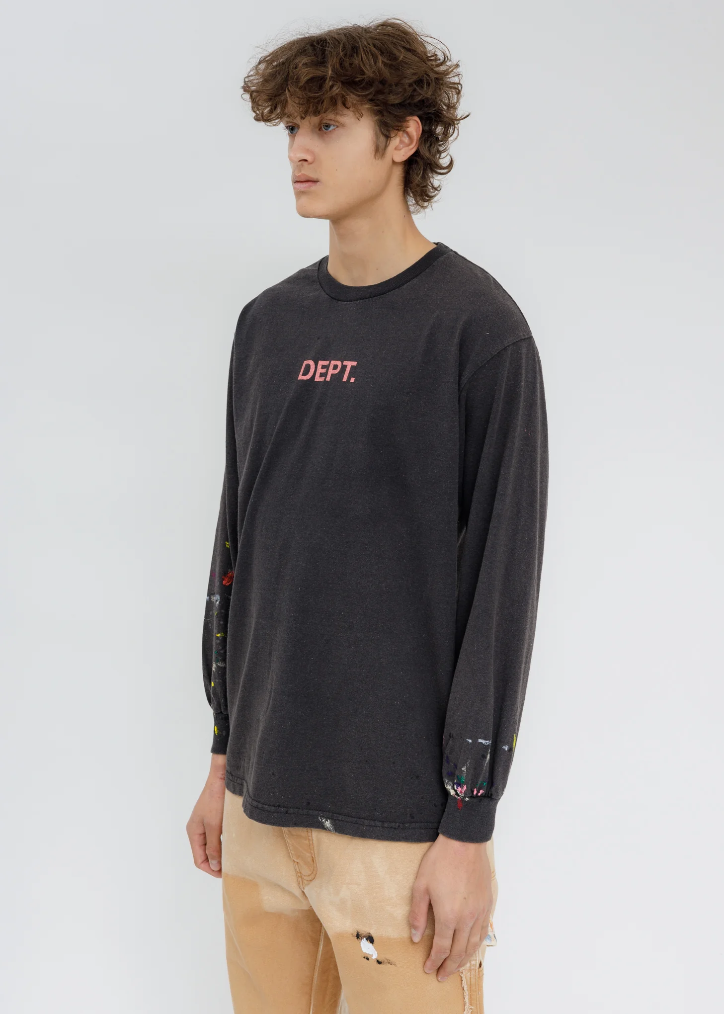 Black CENTERED LOGO DEPT PAINT Long Sleeves - Image 3