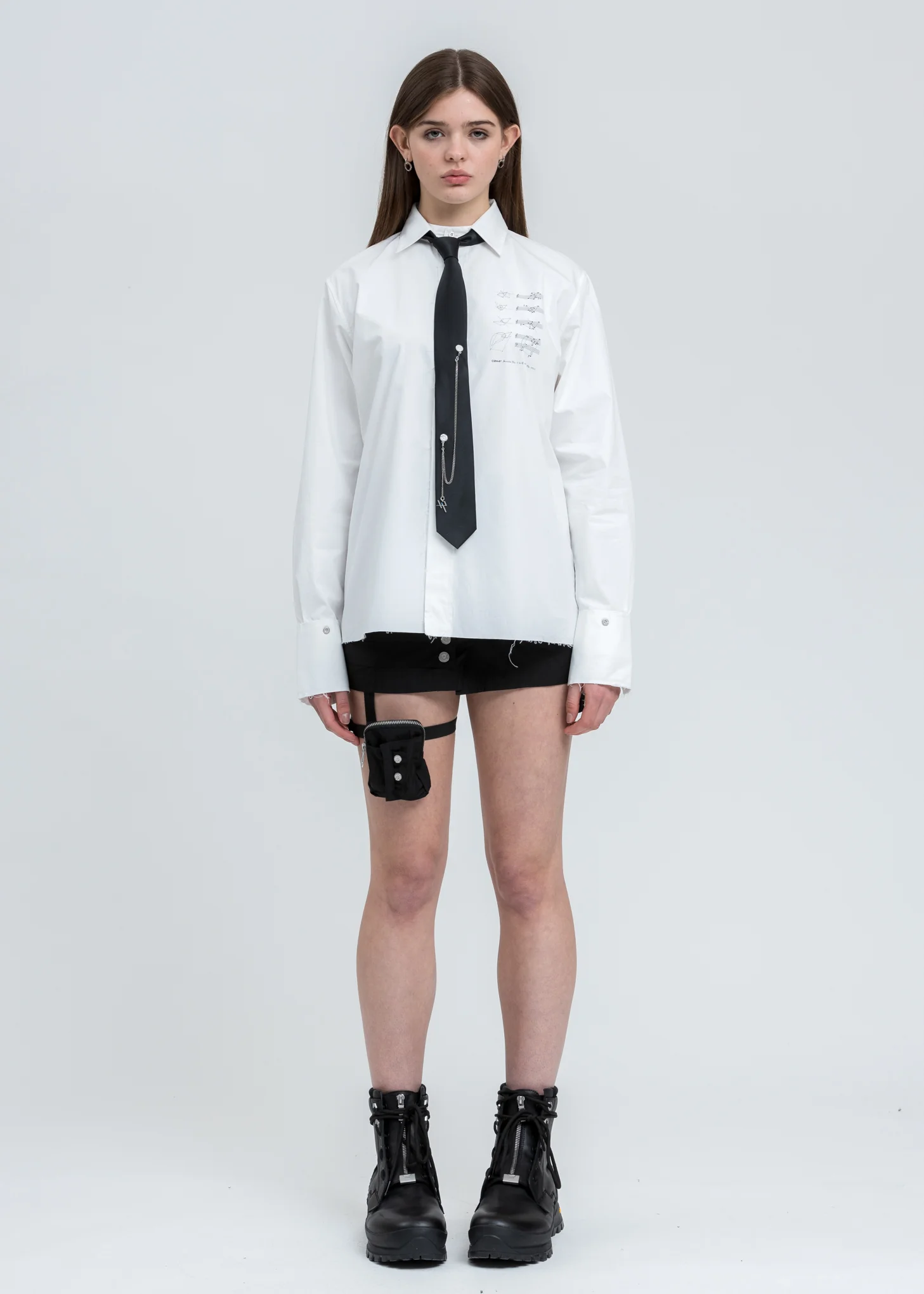 Black Chain Set Necktie - Image 4