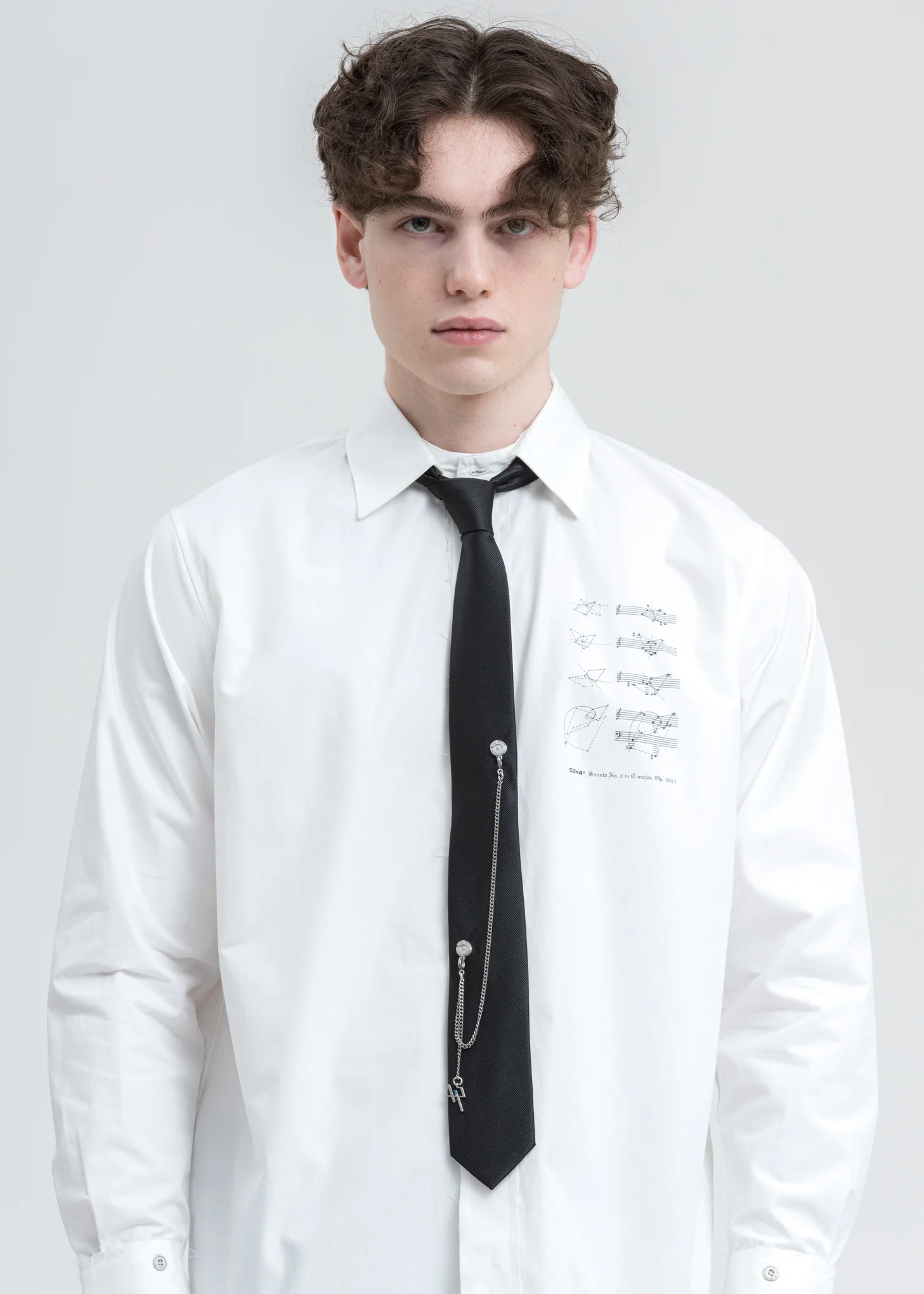 Black Chain Set Necktie - Image 2