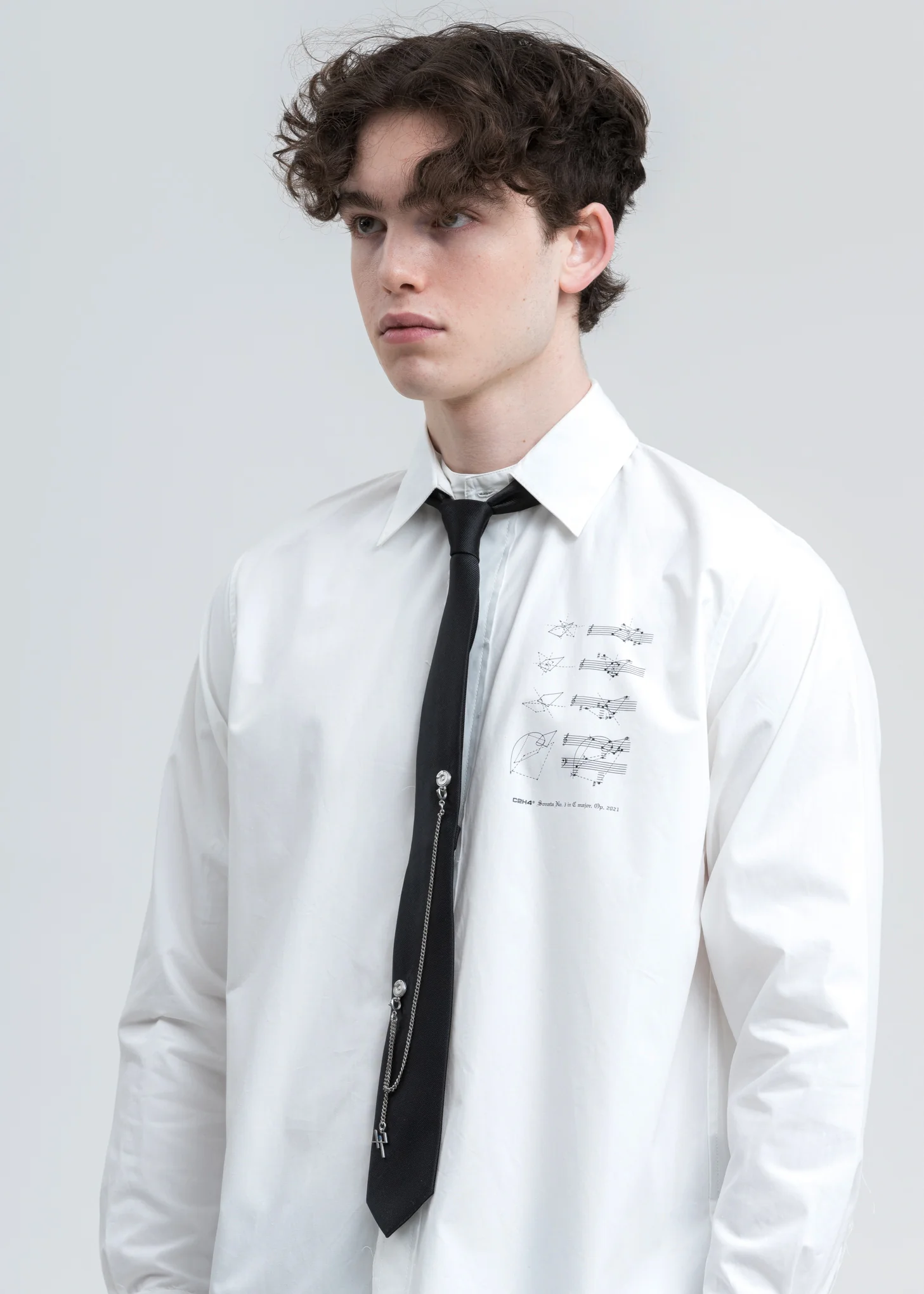 Black Chain Set Necktie - Image 4