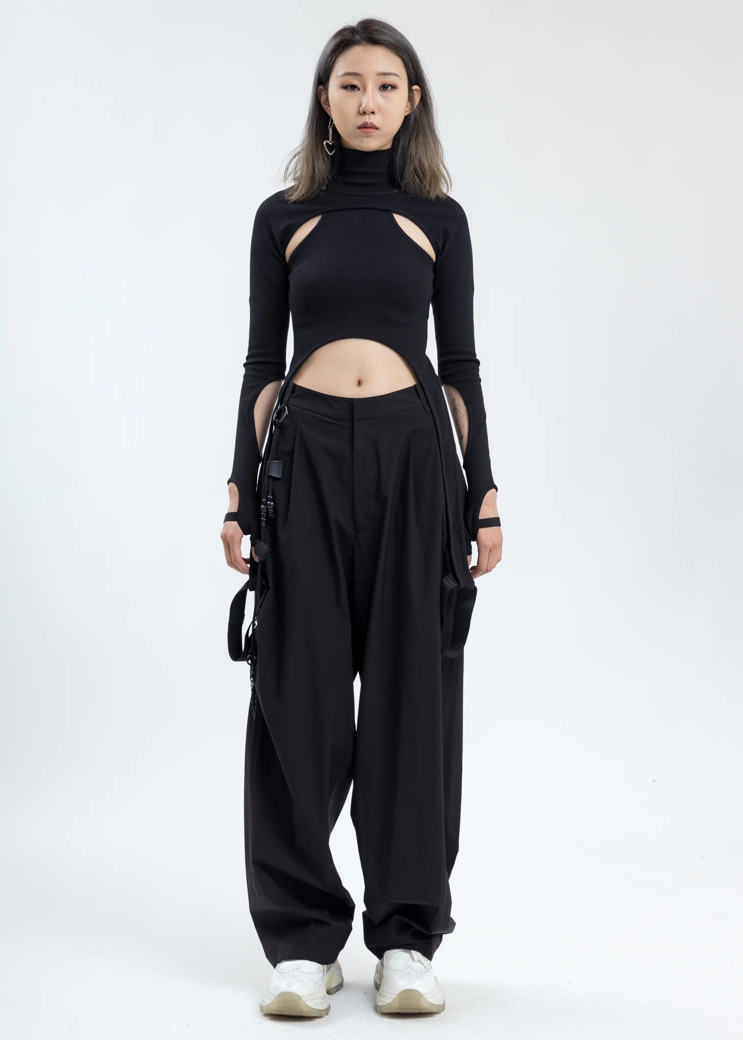 Black Chained Wide Pants - Image 5
