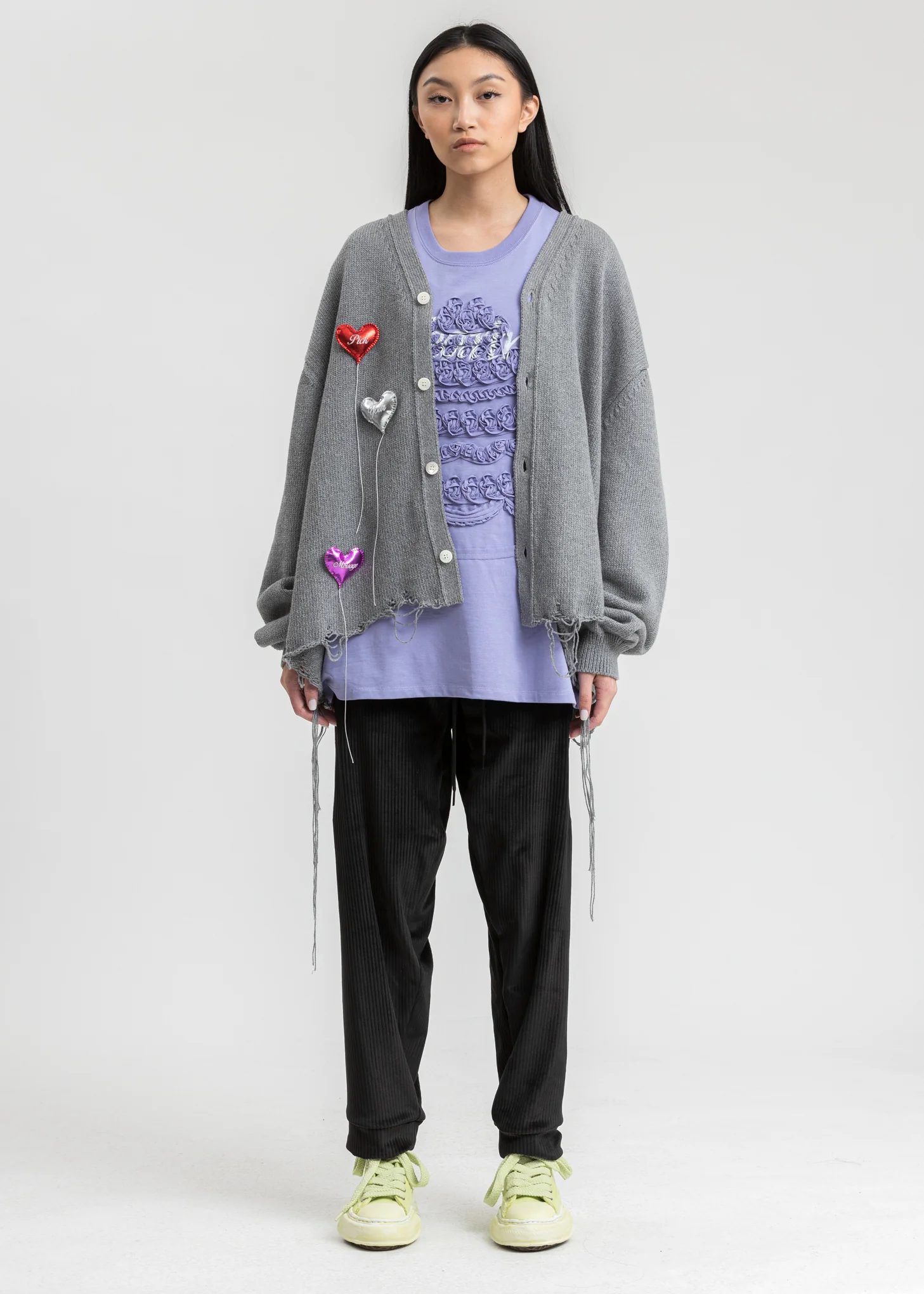 Black Chaos Embroidery Comfy Pants - Image 6