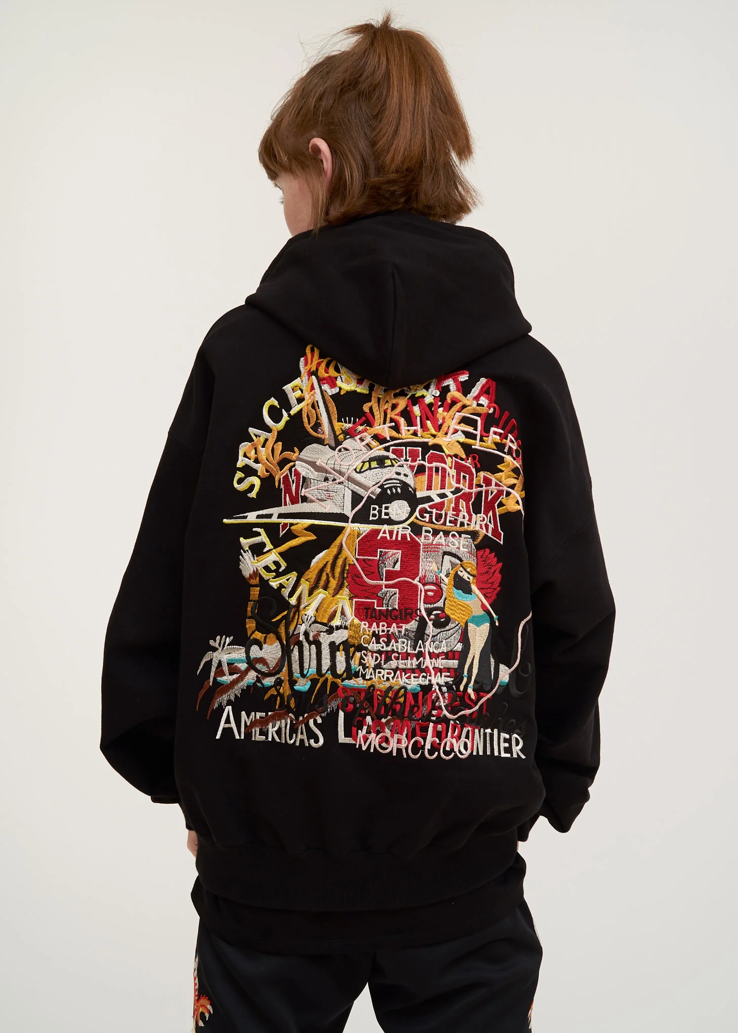 Black Chaos Embroidery Hoodie - Image 2