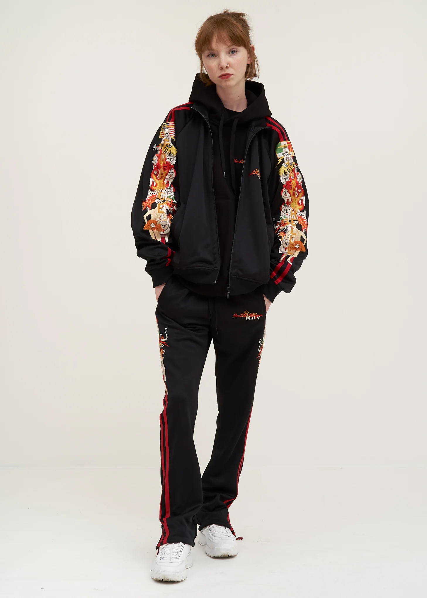 Black Chaos Embroidery Hoodie - Image 5