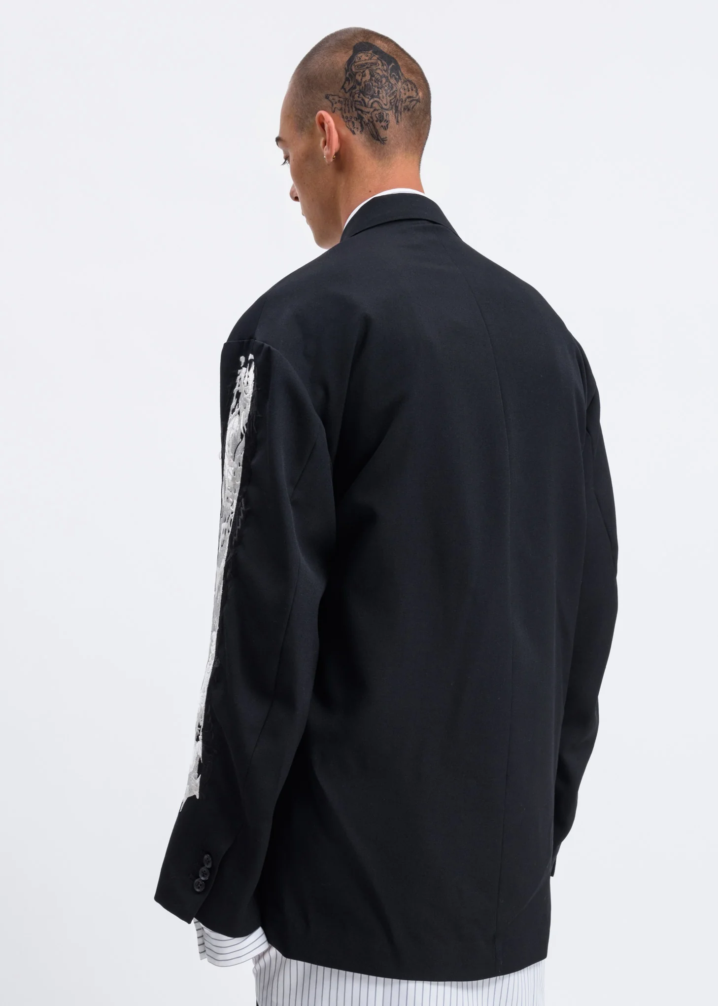 Black Chaos Embroidery Tailored Jacket - Image 5