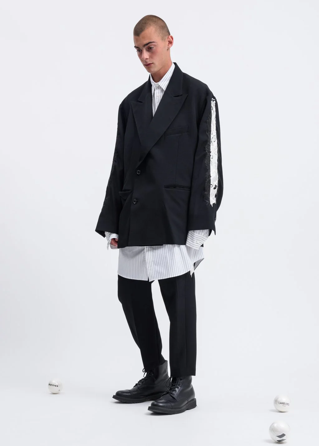 Black Chaos Embroidery Tailored Jacket - Image 7