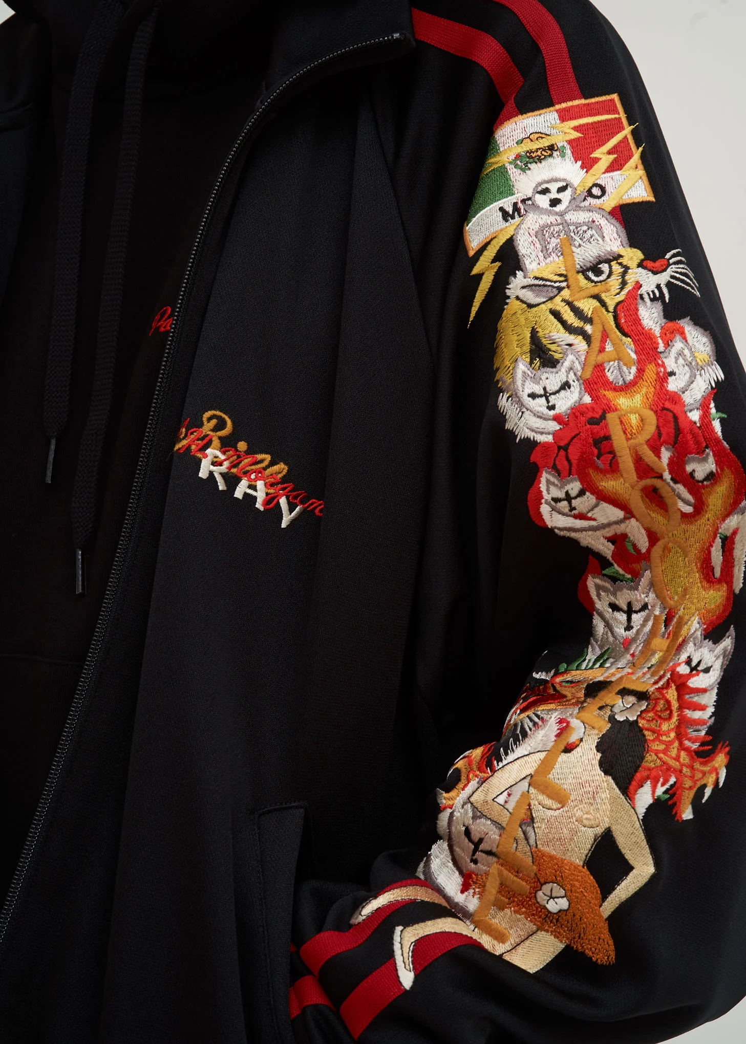 Black Chaos Embroidery Track Jacket - Image 6
