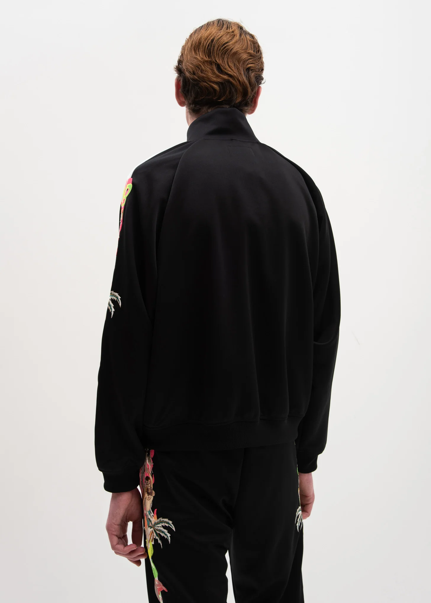 Black Chaos Embroidery Track Jacket - Image 3