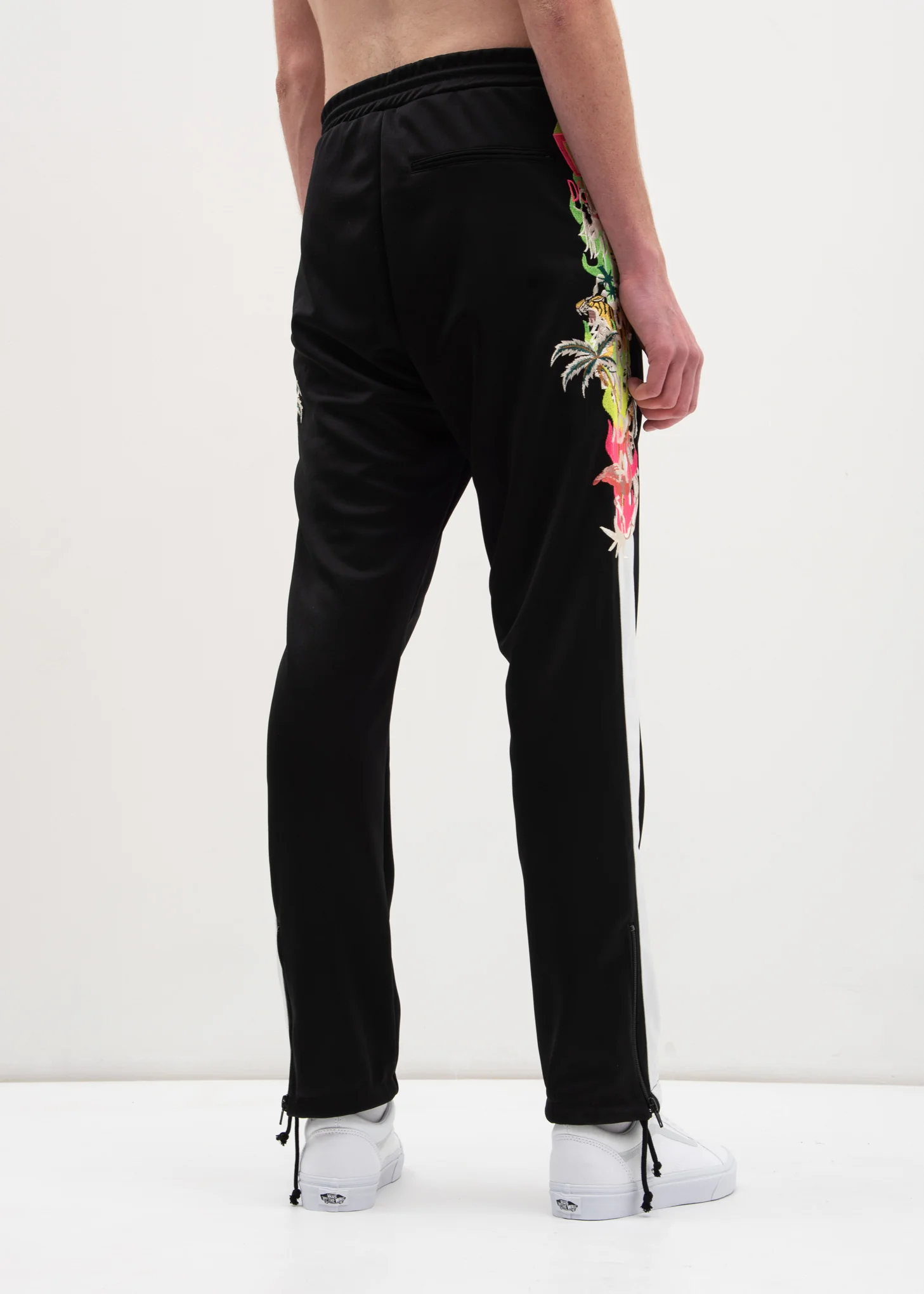 Black Chaos Embroidery Track Pants - Image 2