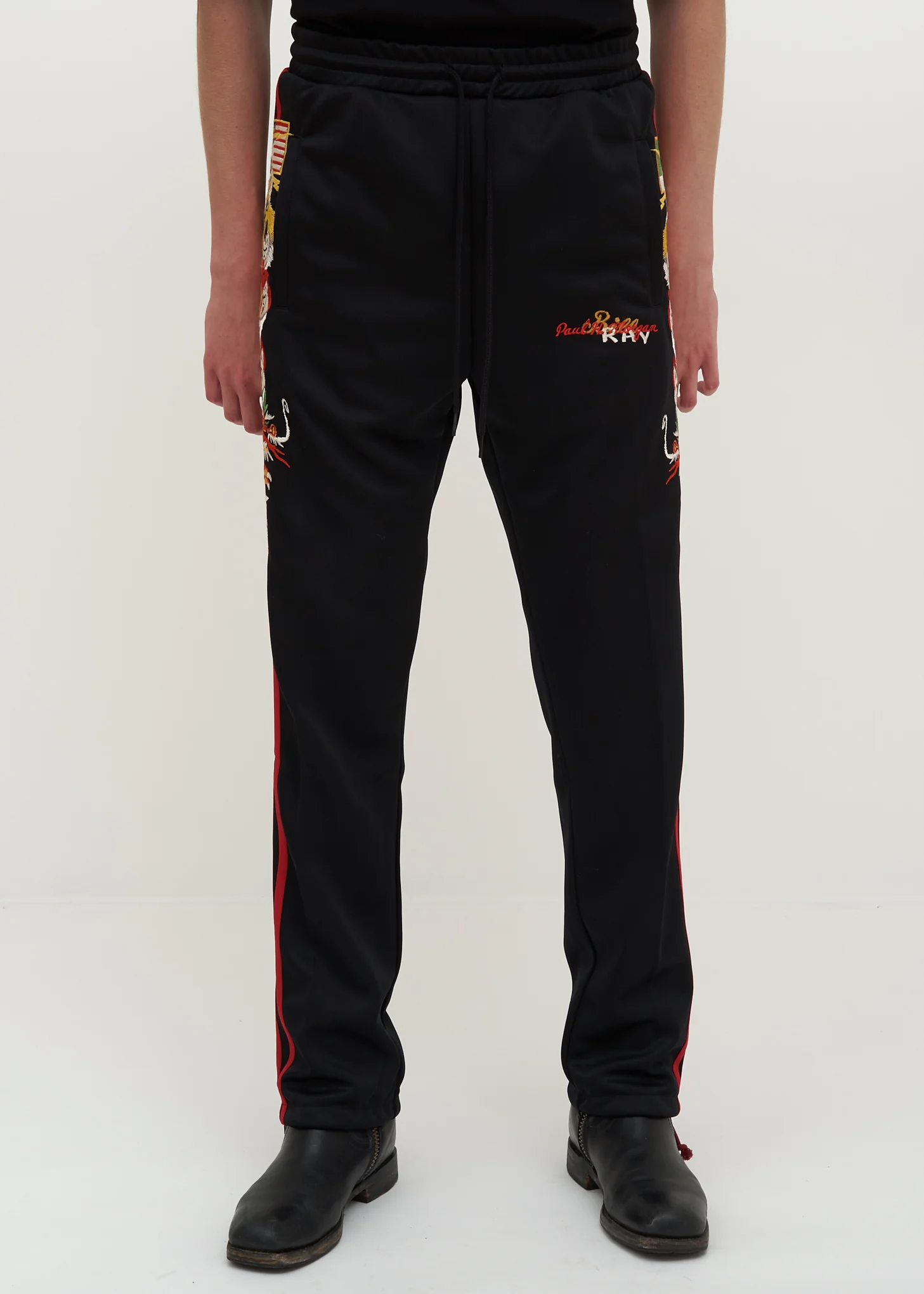 Black Chaos Embroidery Track Pants - Image 2
