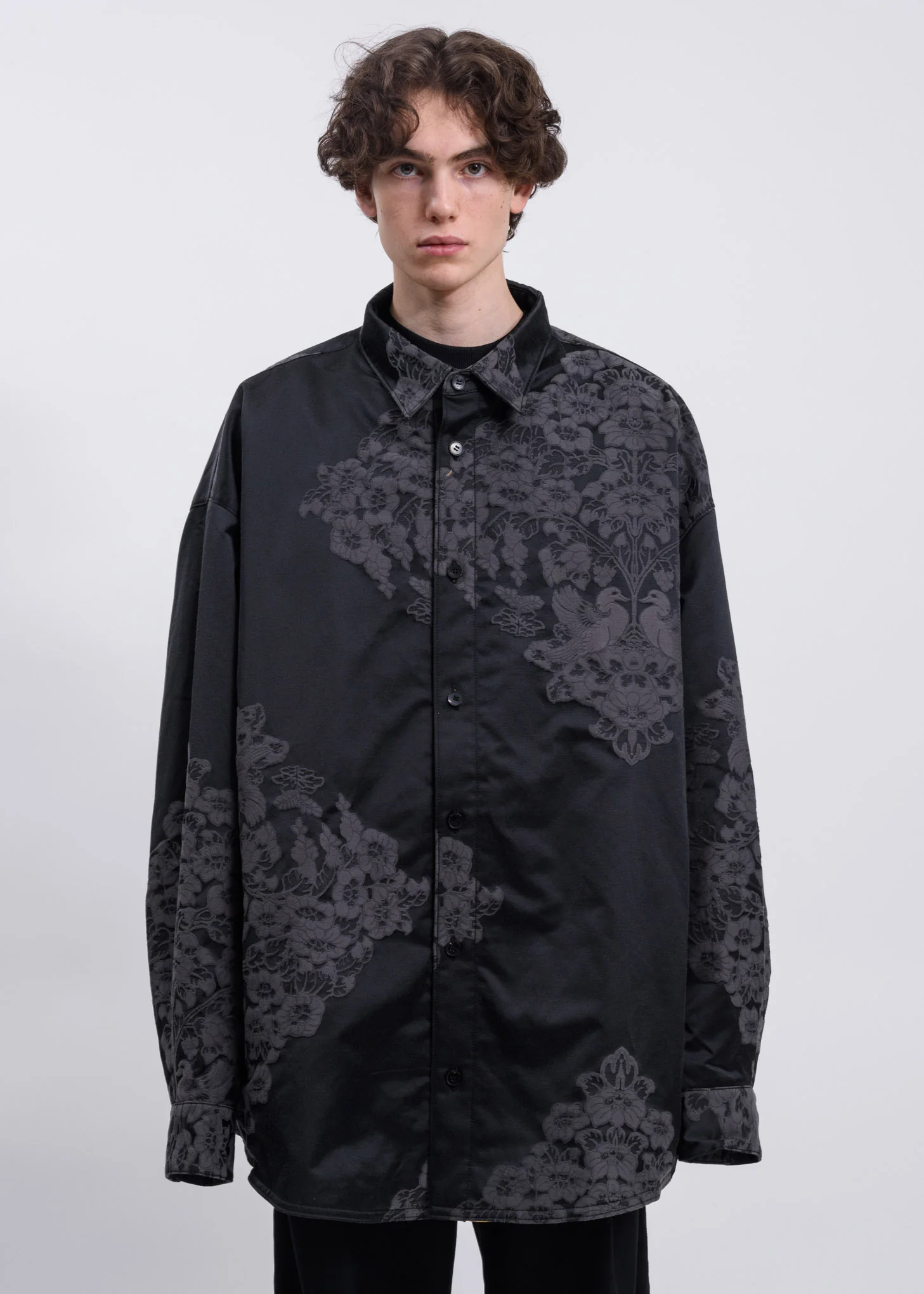 Black Chinese Traditional Embroidery Oversized Jacket