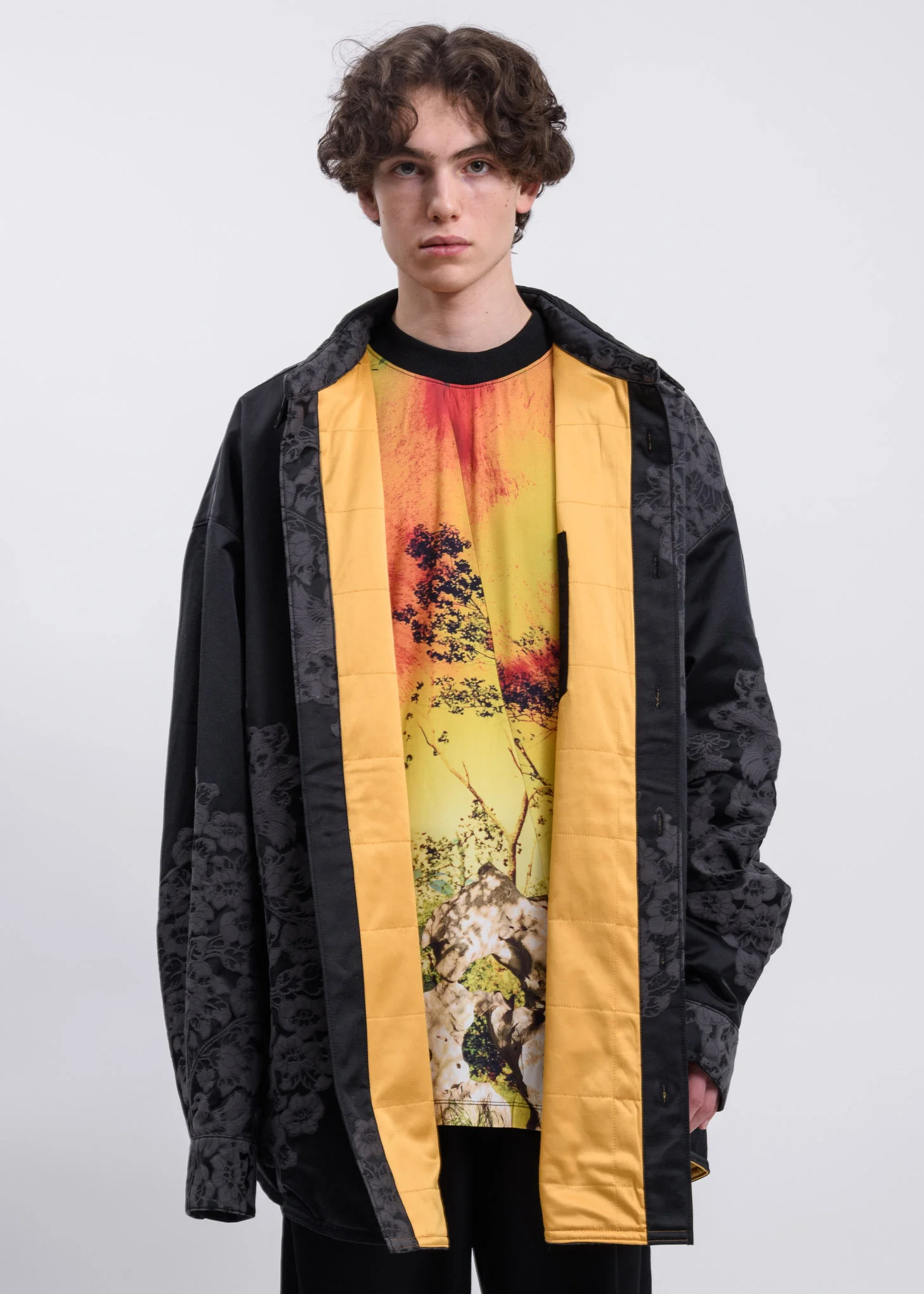 Black Chinese Traditional Embroidery Oversized Jacket - Image 7