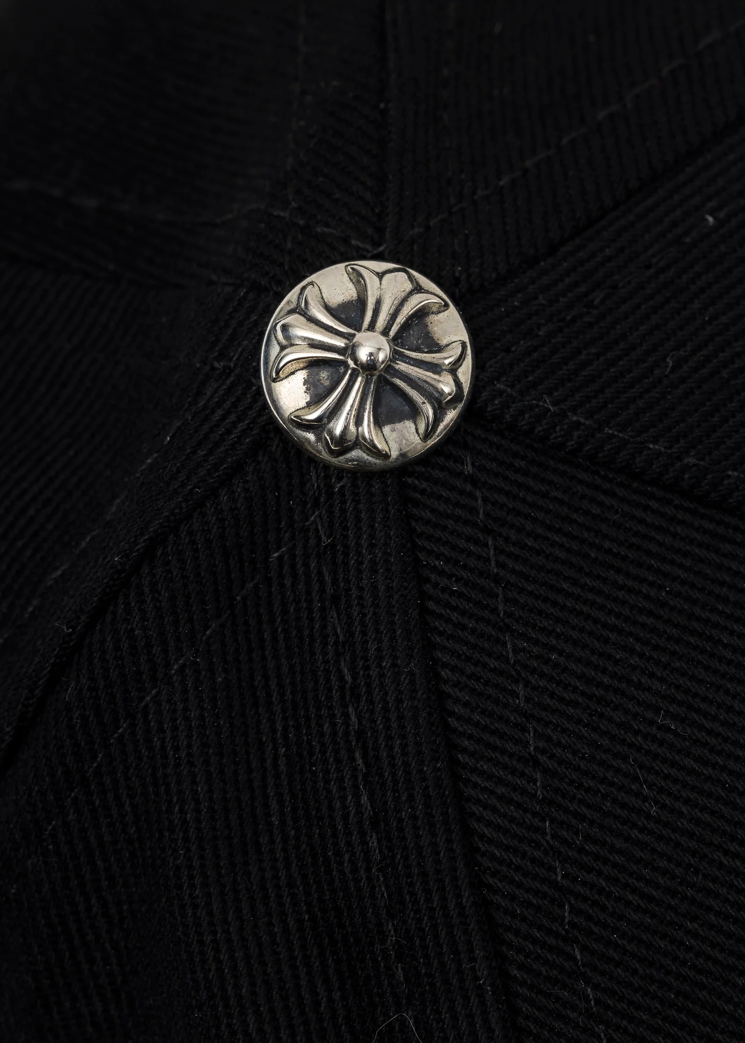 Black Chrome Hearts Denim Cap - Image 4