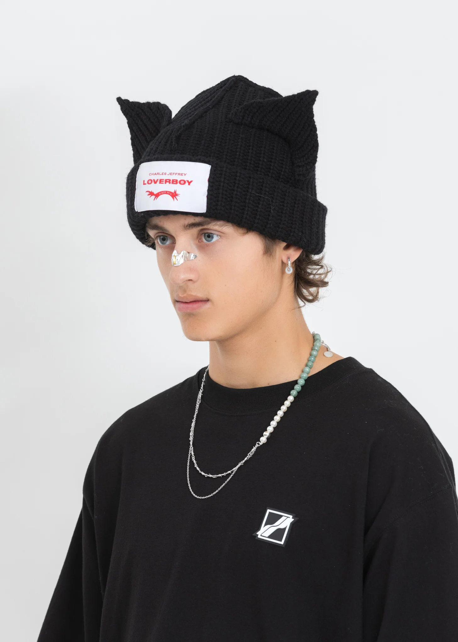 Black Chunky Ears Beanie - Image 4