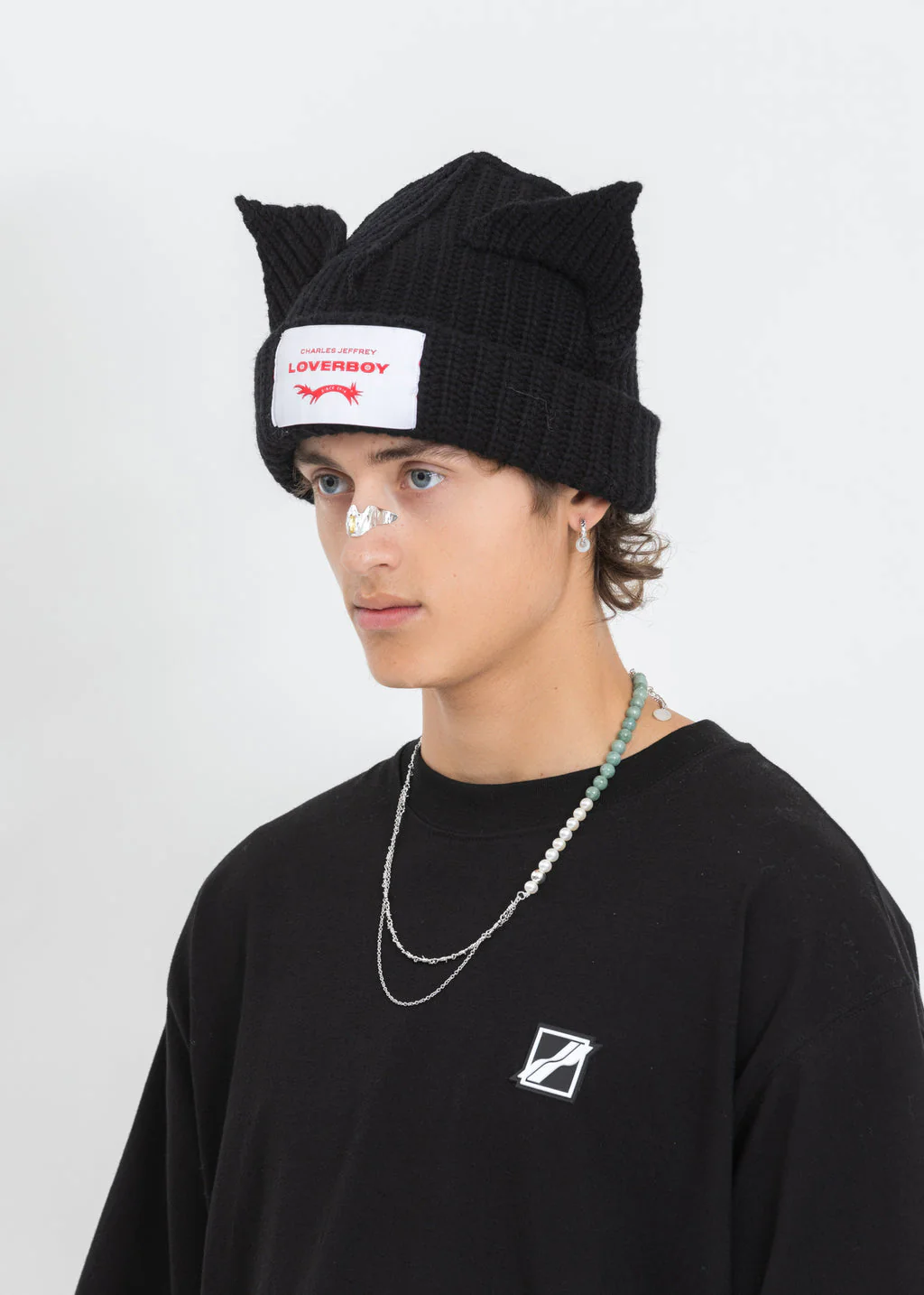 BLACK CHUNKY EARS BEANIE - Image 9