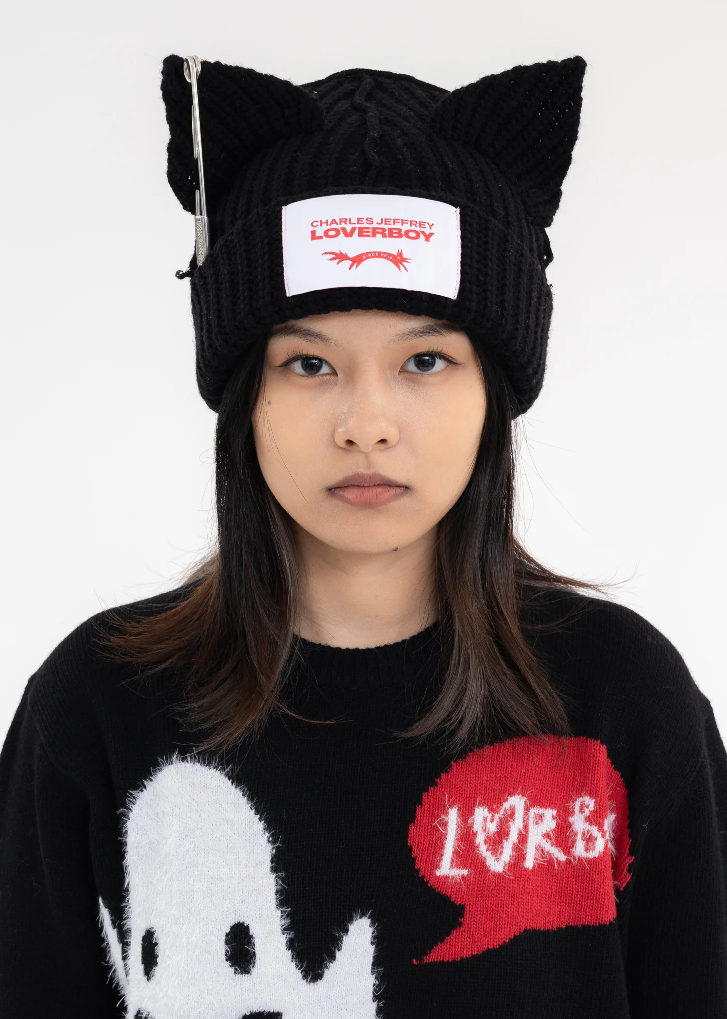 Black CHUNKY PUNK EARS BEANIE - Image 3