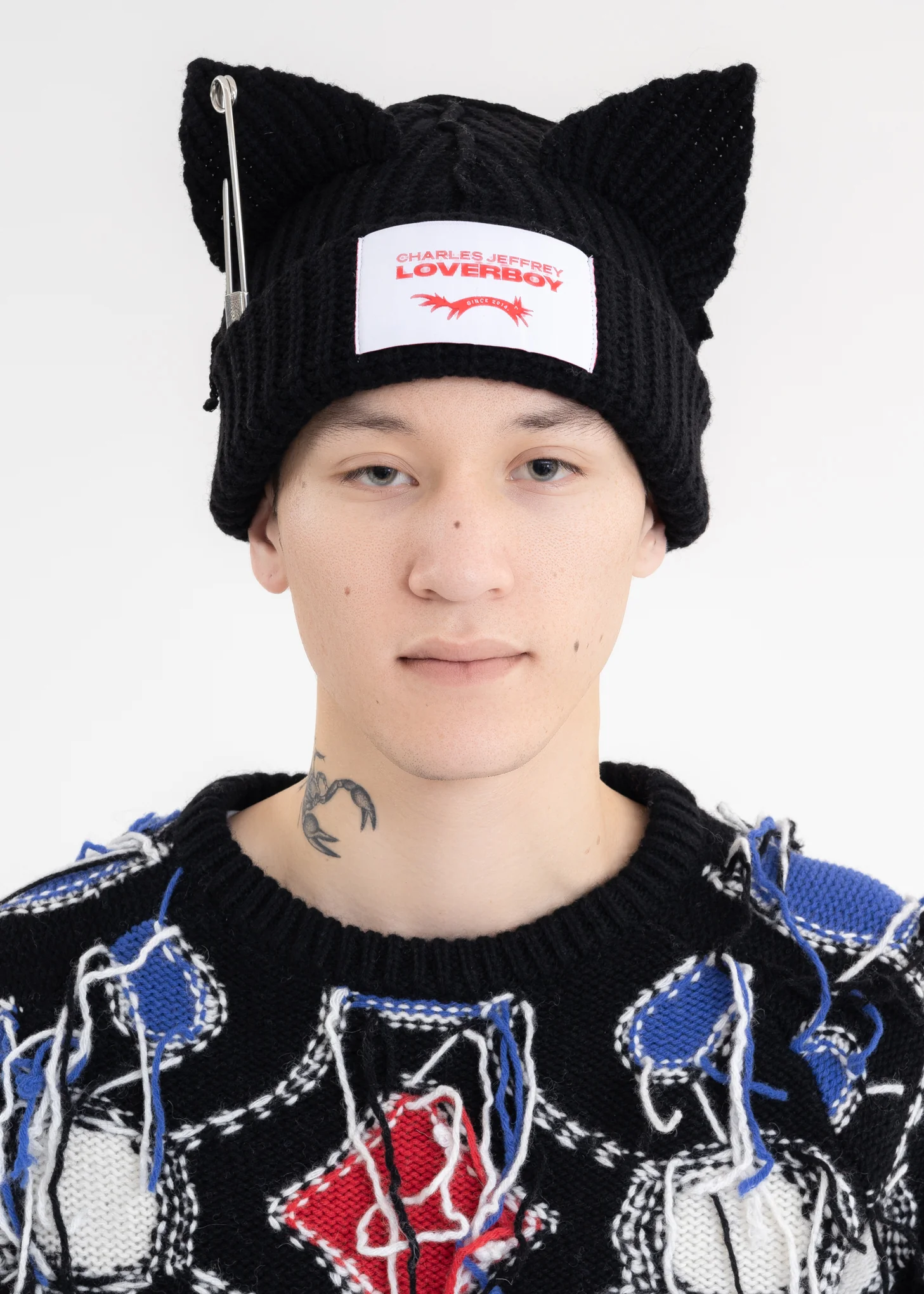 Black CHUNKY PUNK EARS BEANIE - Image 4