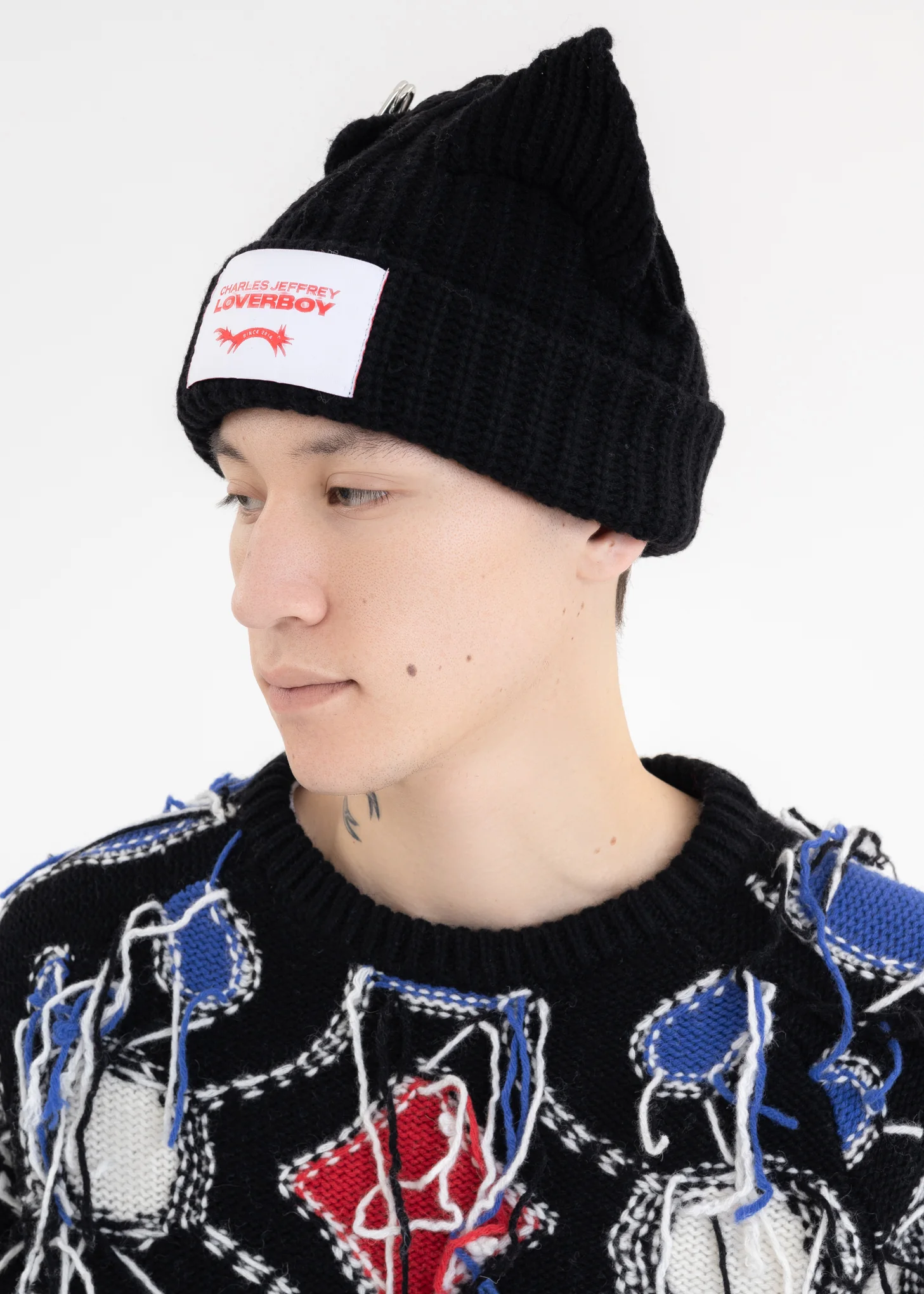 Black CHUNKY PUNK EARS BEANIE - Image 9
