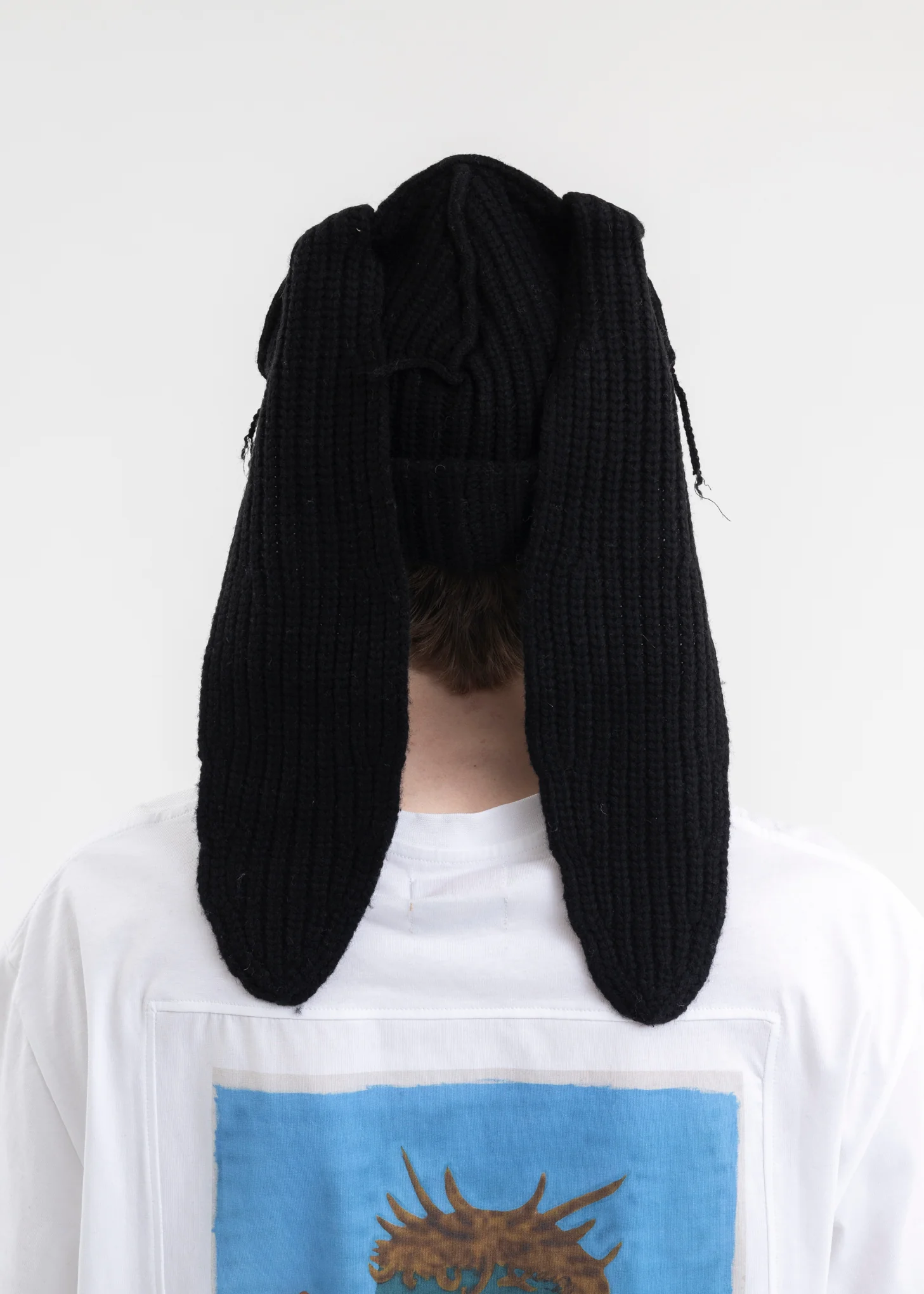 BLACK CHUNKY RABBIT BEANIE - Image 4