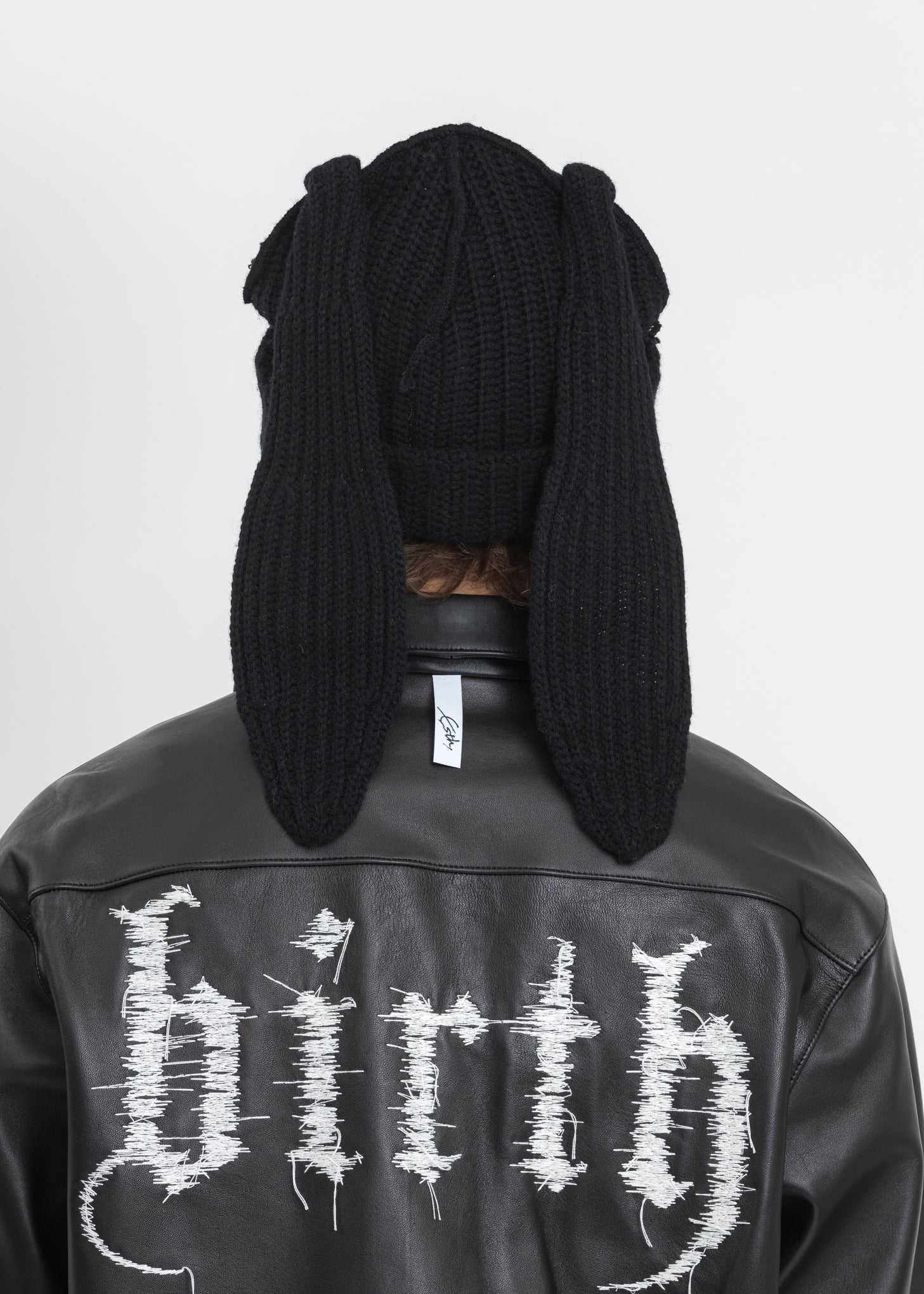 Black Chunky Rabbit Beanie - Image 3