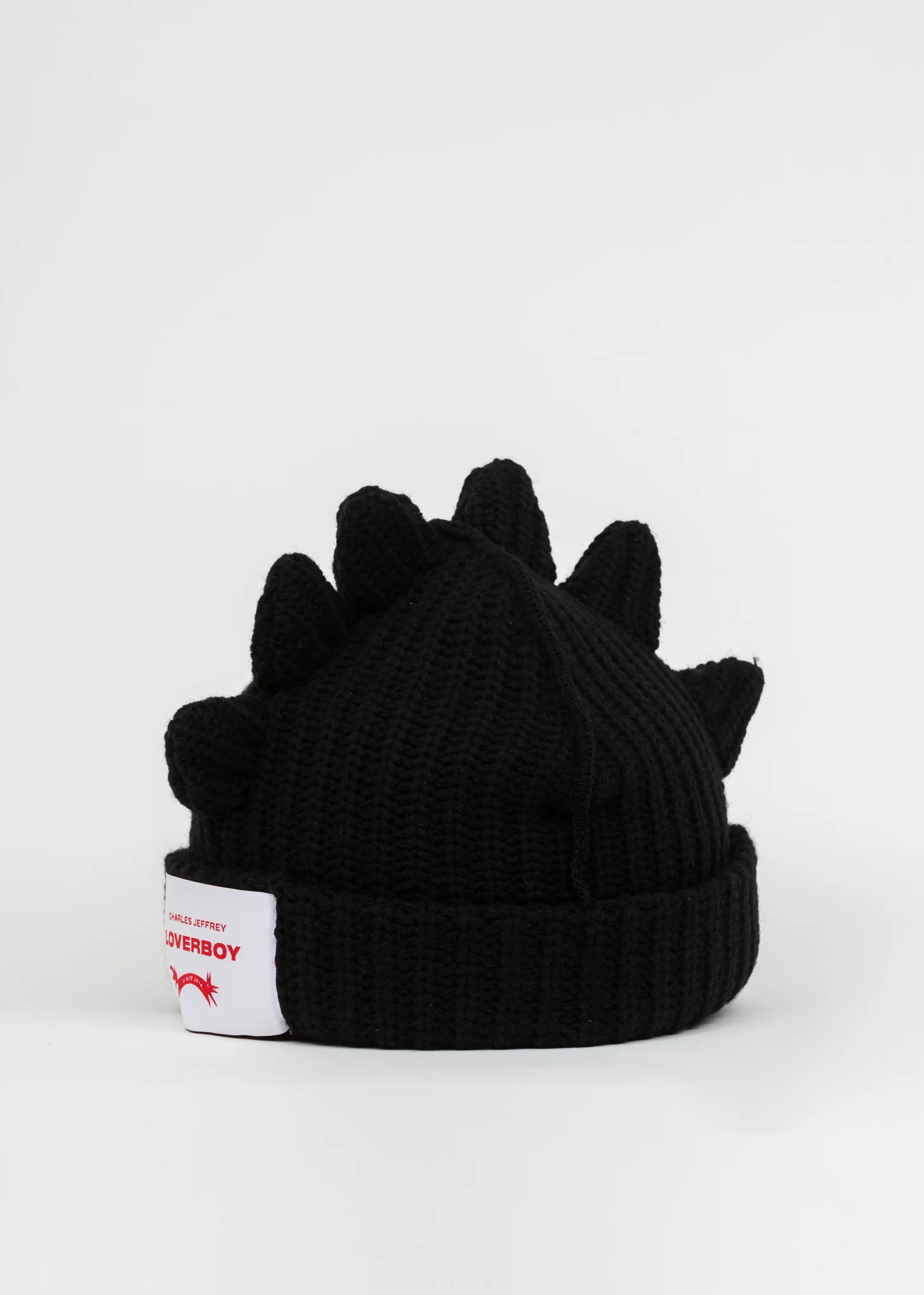 Black Chunky Spikes Beanie