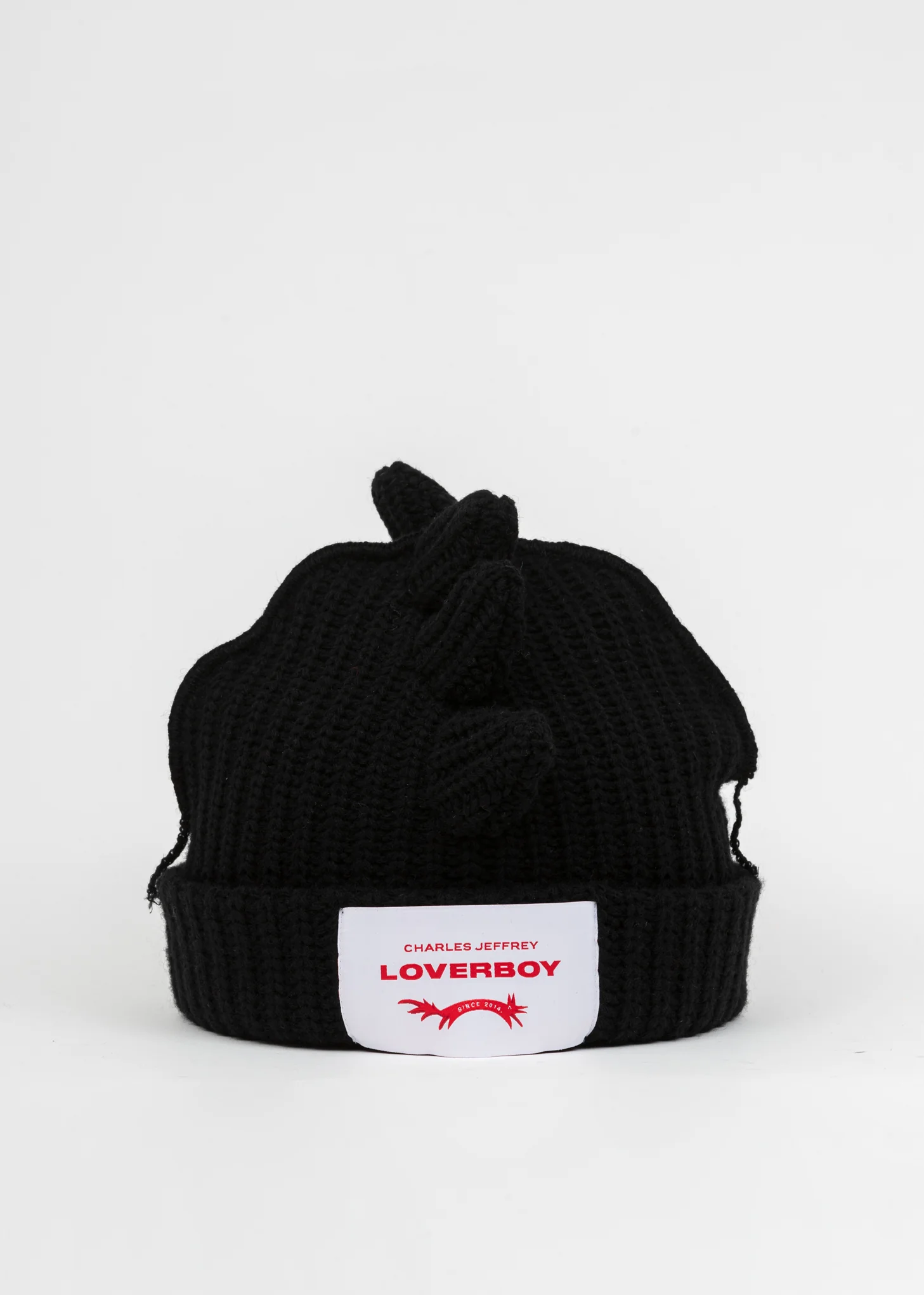 Black Chunky Spikes Beanie - Image 3