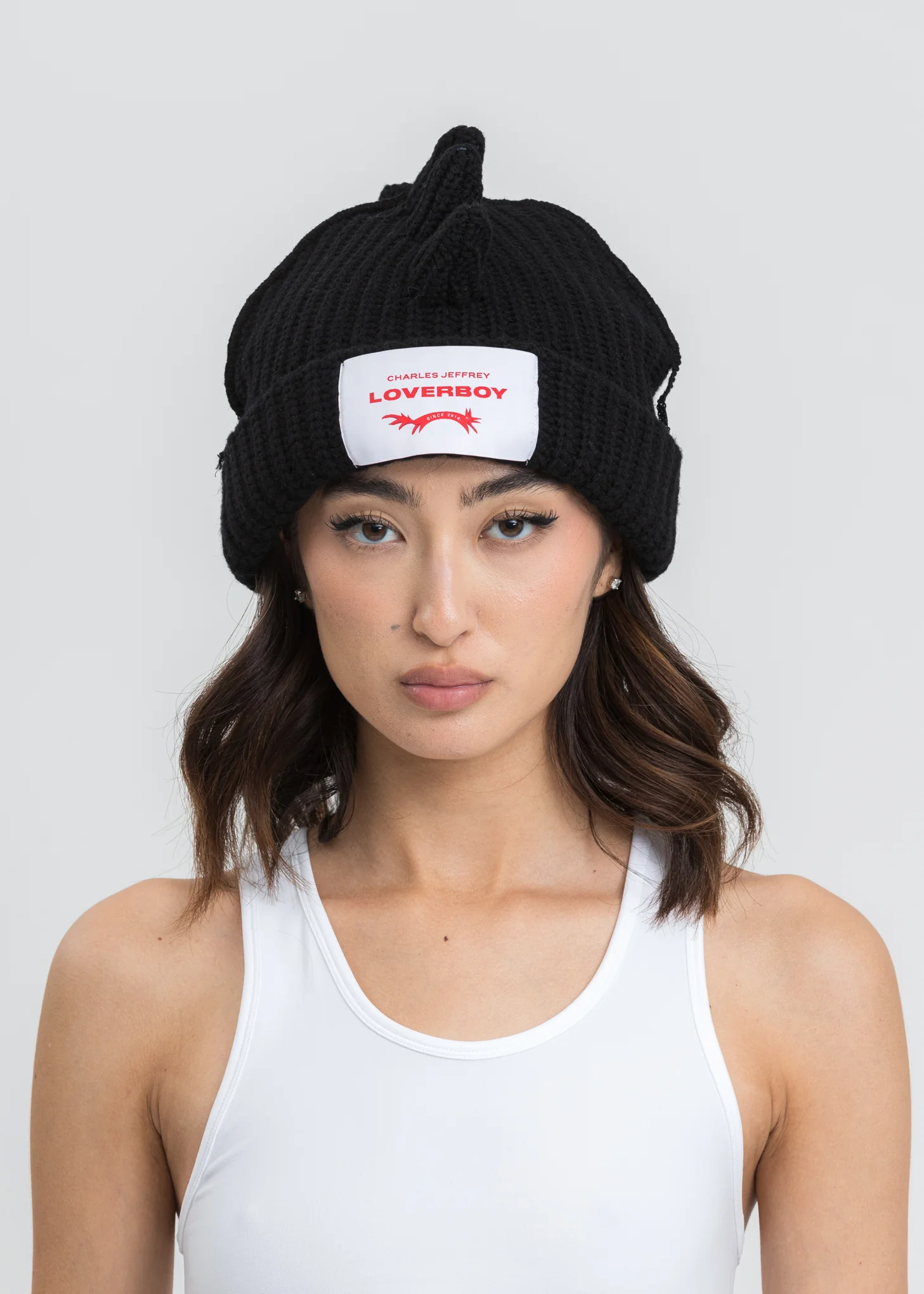 Black Chunky Spikes Beanie - Image 4