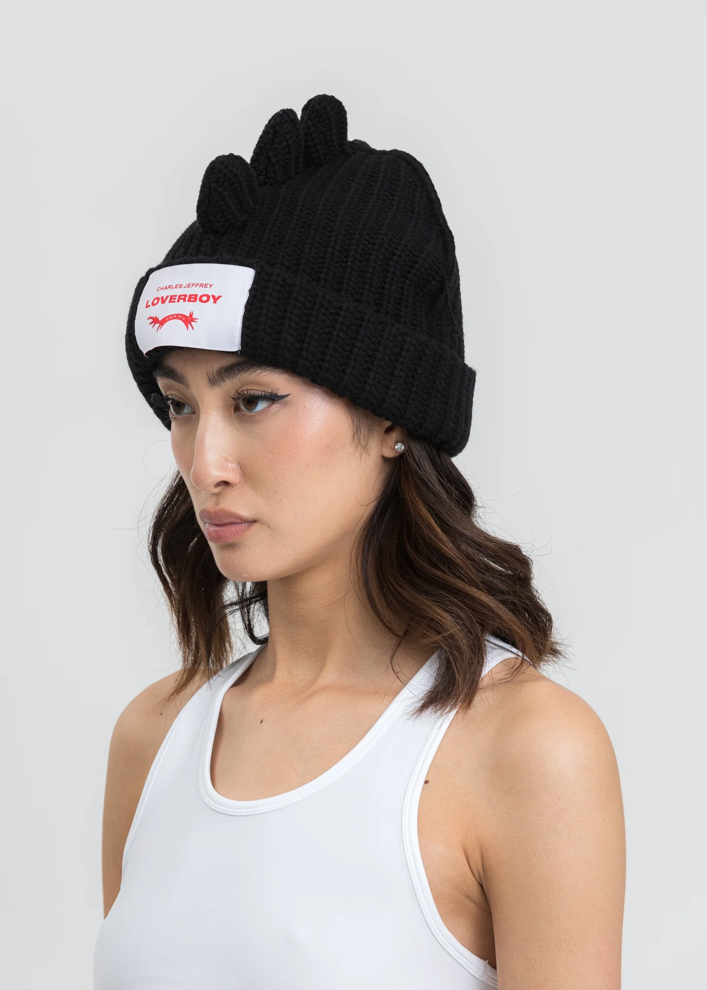 Black Chunky Spikes Beanie - Image 6
