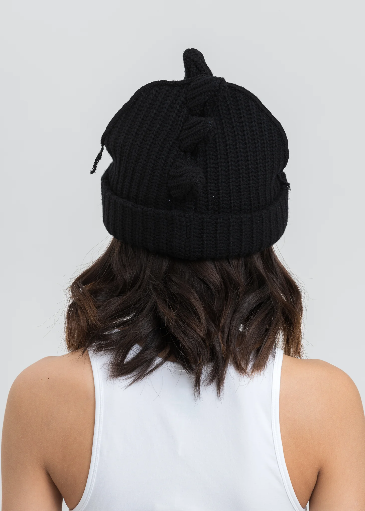 Black Chunky Spikes Beanie - Image 7