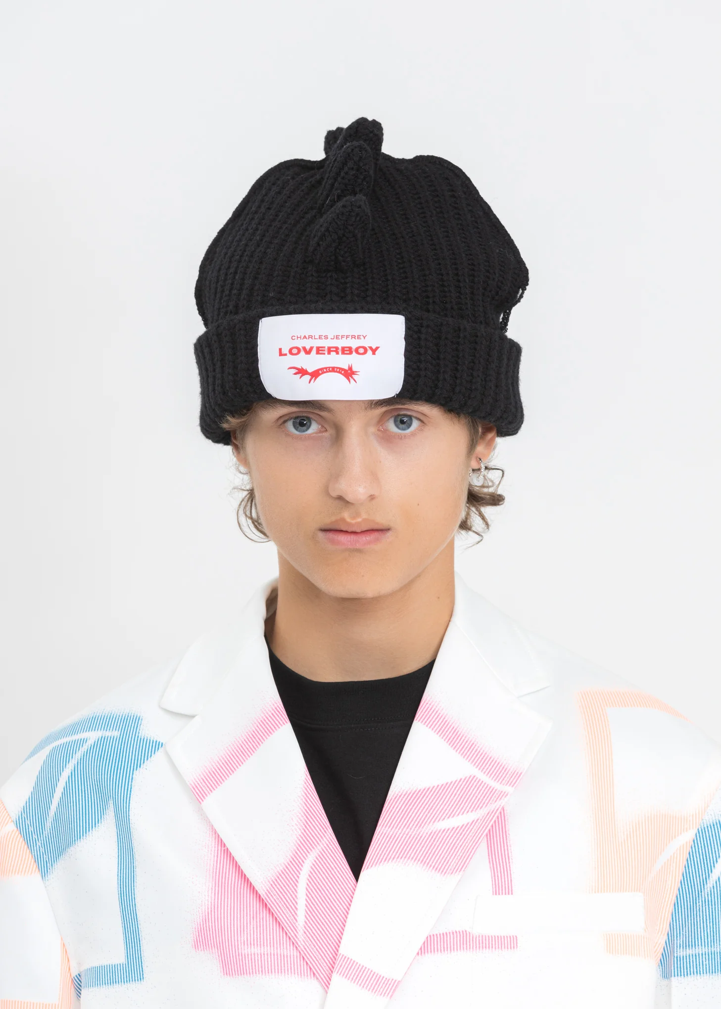 Black Chunky Spikes Beanie - Image 4